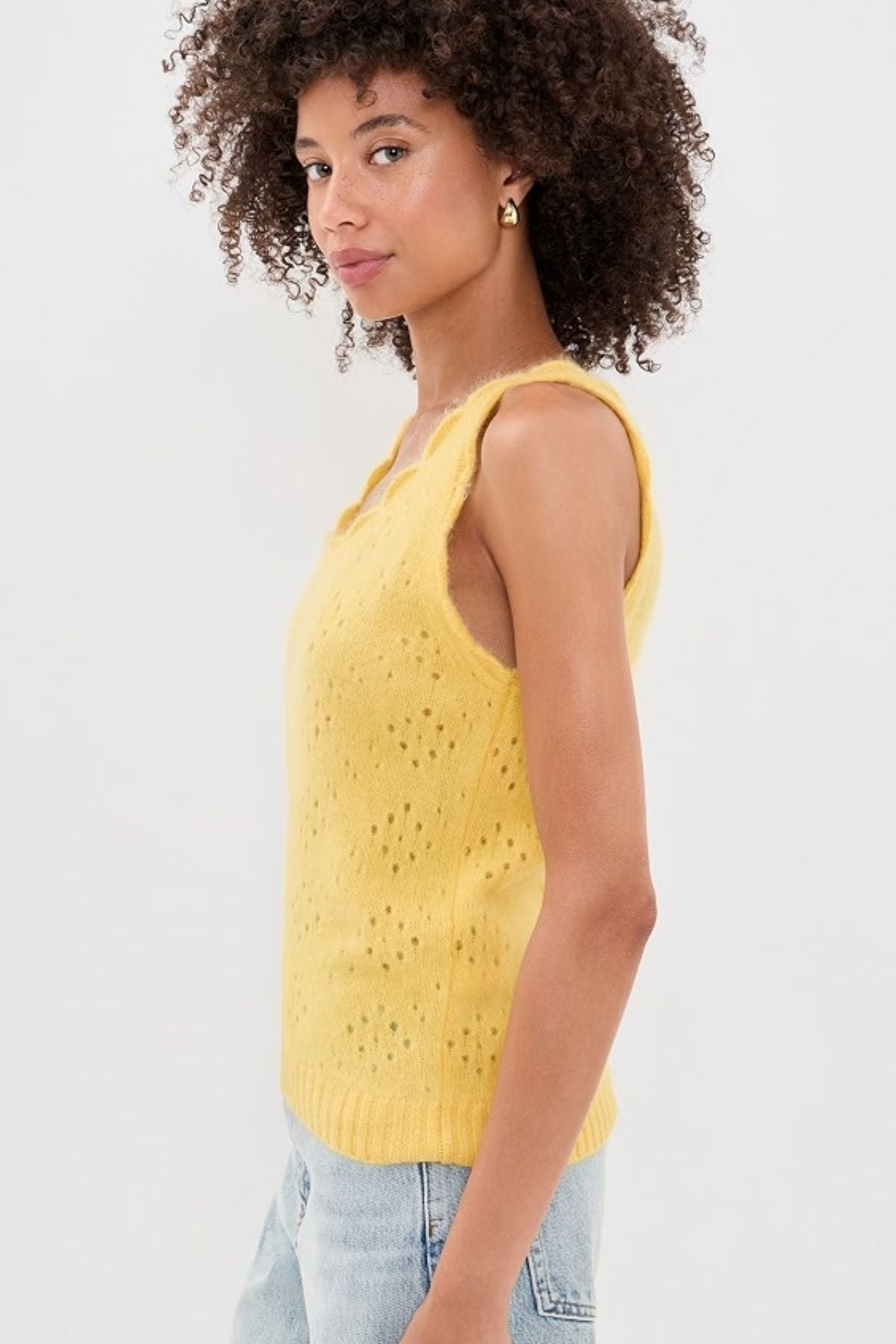 FRAME Denim The Cashmere Airy Tank - Marigold