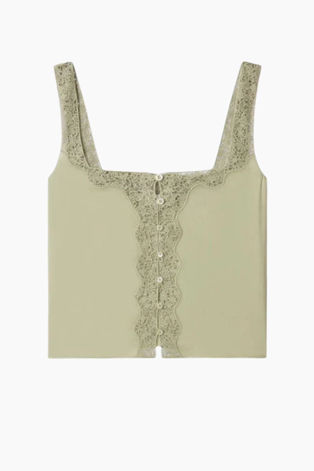 Frame Denim The Embroidered Tank - Sage