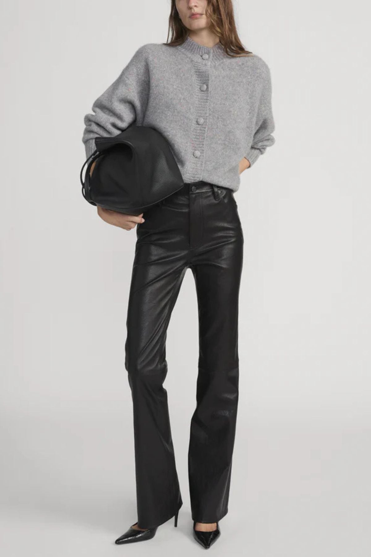 Frame Denim The Cashmere Fleck Cardigan - Silver