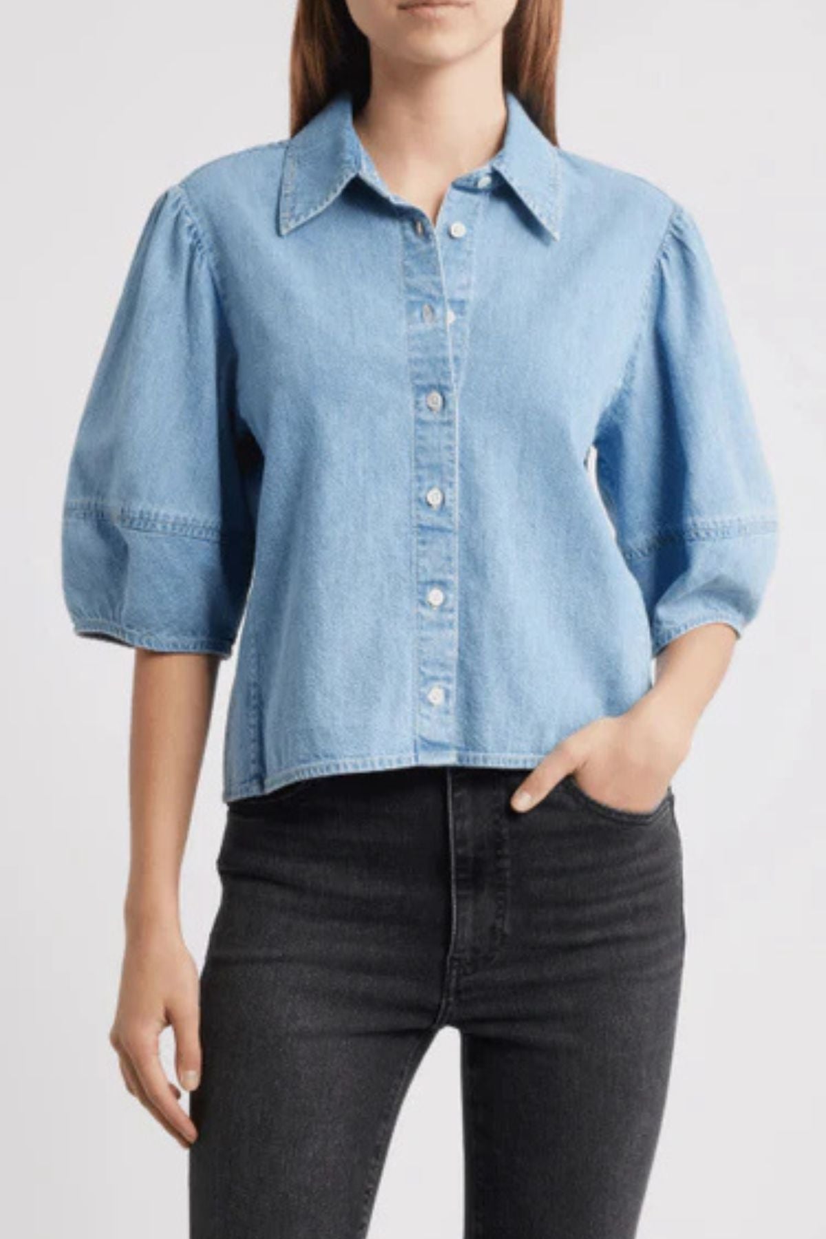 Frame Denim The Lantern Blouse - Aphrodite