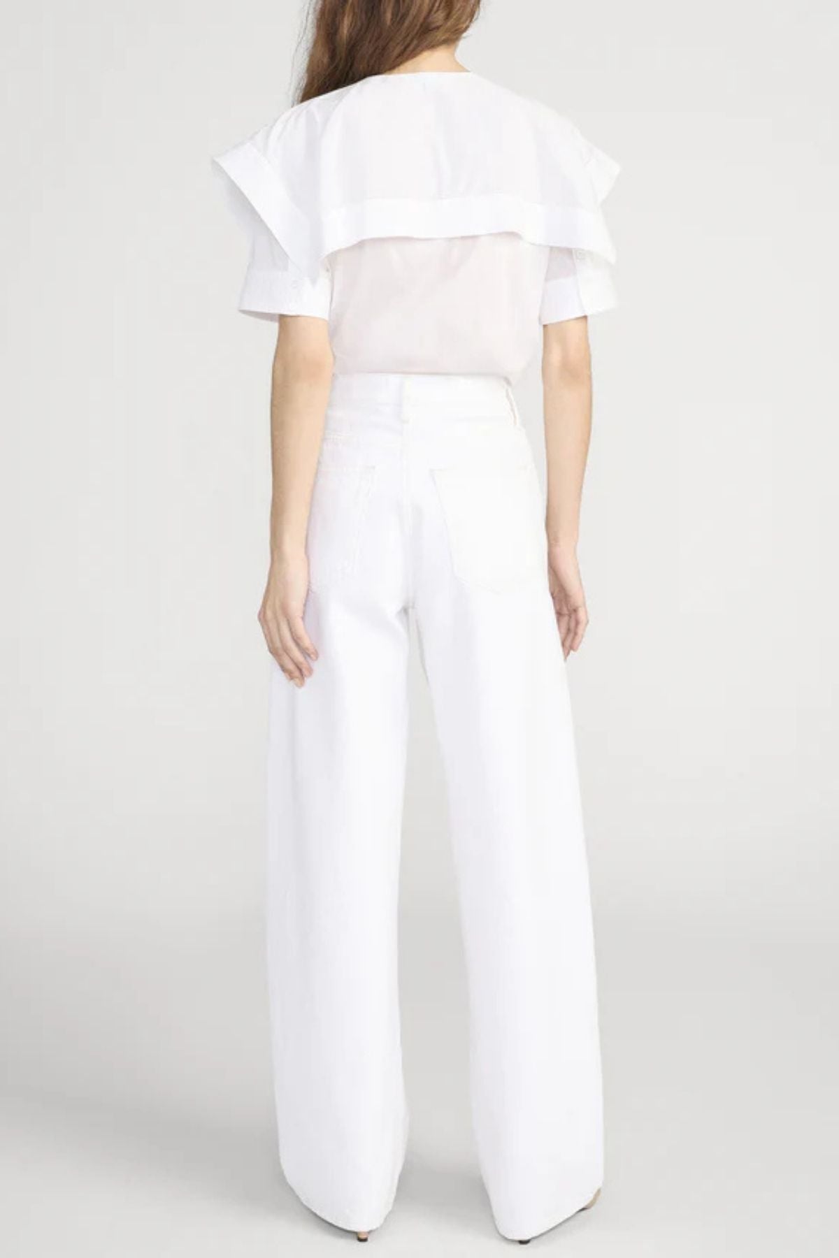 Frame Denim The Sleek Cape Shirt - White