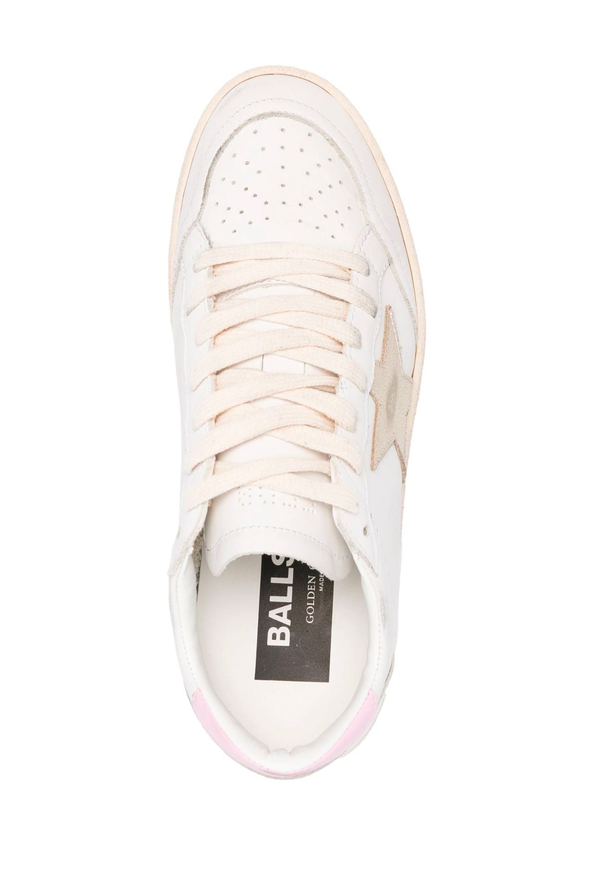 Golden Goose Ball Star Sneaker - White/ Platinum/ Orchid Pink