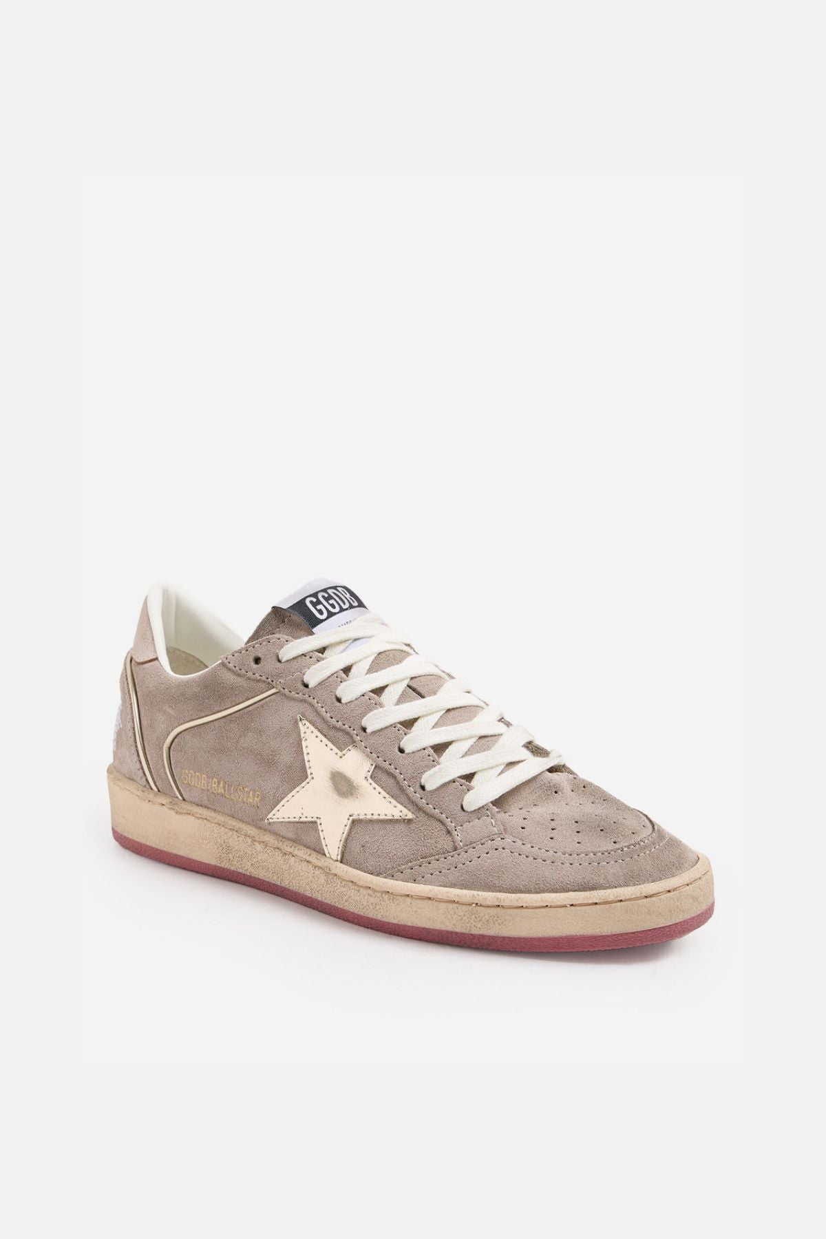 Golden Goose Ball Star Suede Sneakers - Taupe/ Platinum/ Beige