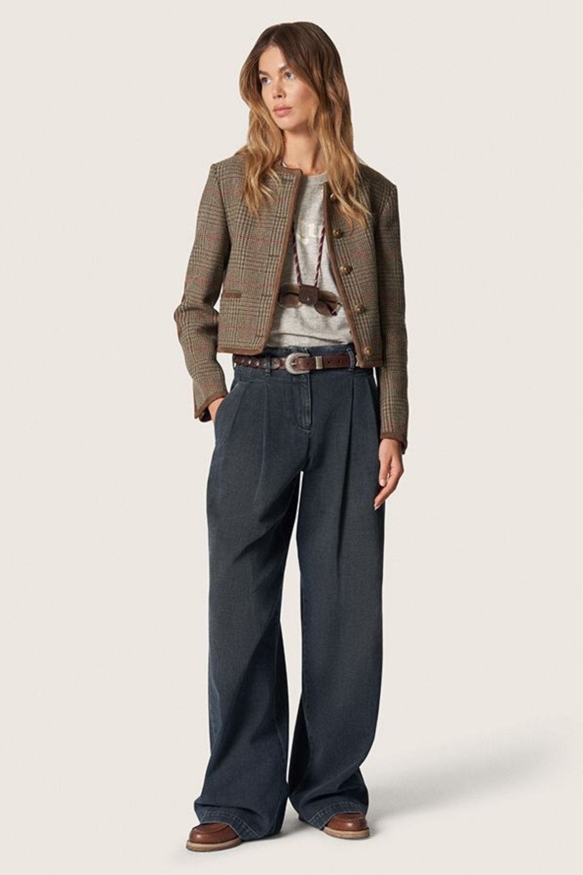 Golden Goose Flavia Wide Leg Denim Pant - Blue