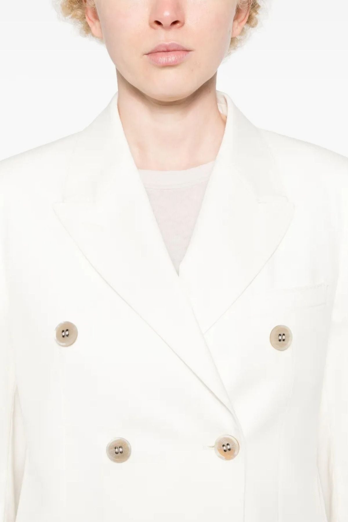 Golden Goose Wool Double Breasted Blazer - Arctic Wolf