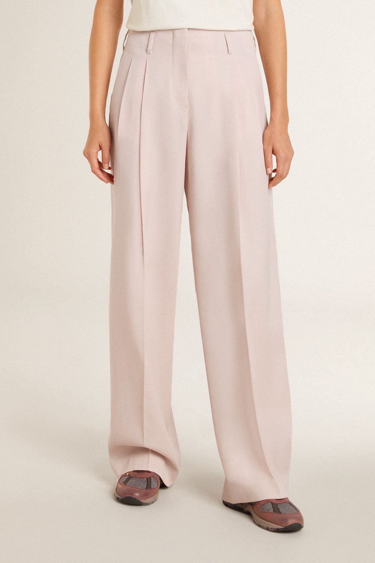 パンツ Golden  SS25 FLAVIA PANT (GWP01203P001965 25235) Golden Goose Grey Virgin Wool Flavia Pant SS25 – LOZURI®