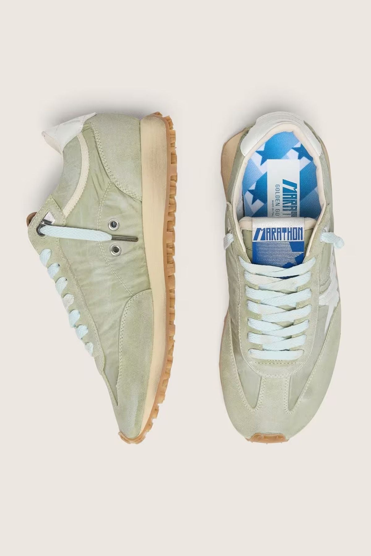 Golden Goose Running Marathon - Sage Green/ White