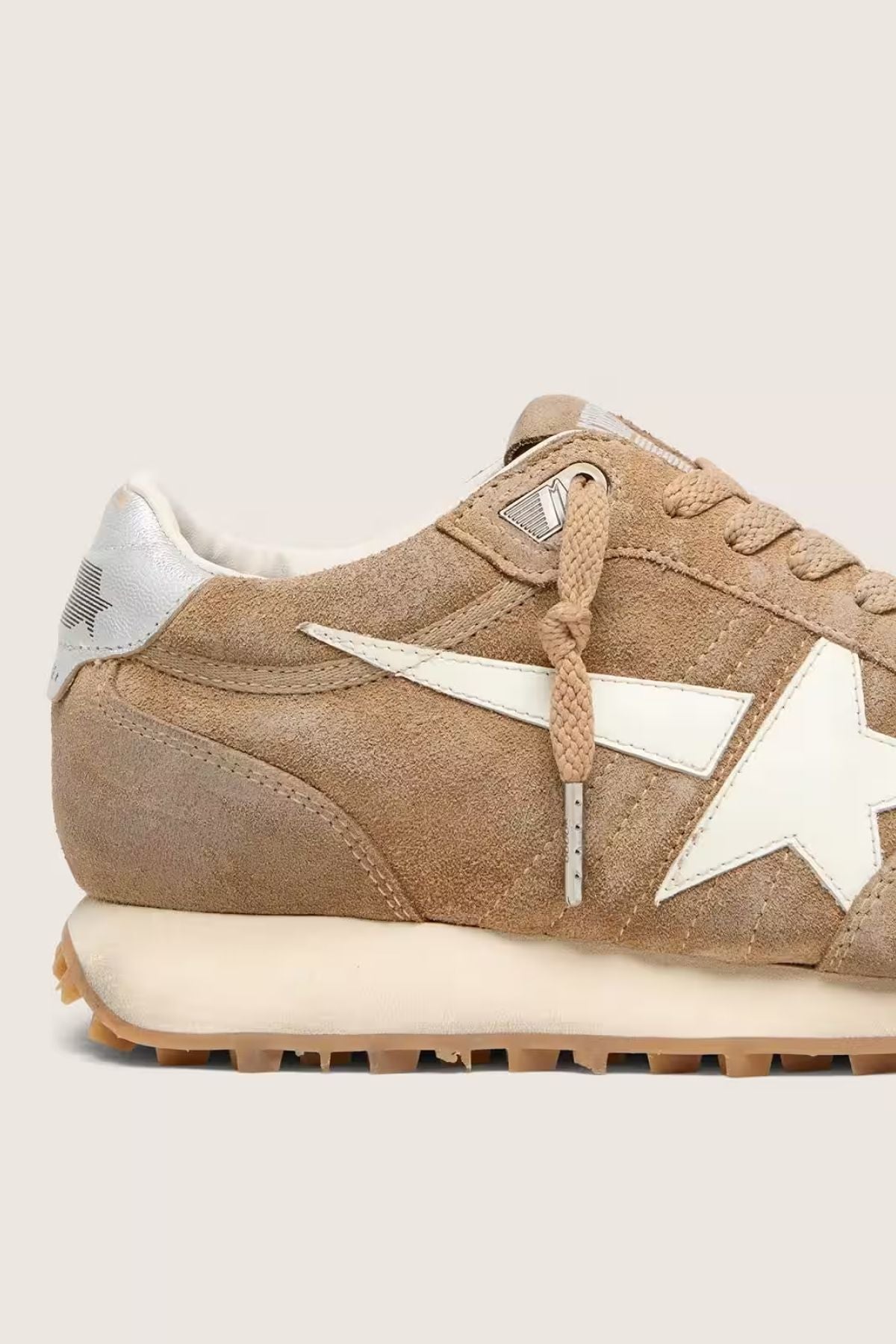 Golden Goose Running Marathon Suede - Tobacco/ Milk/ Silver