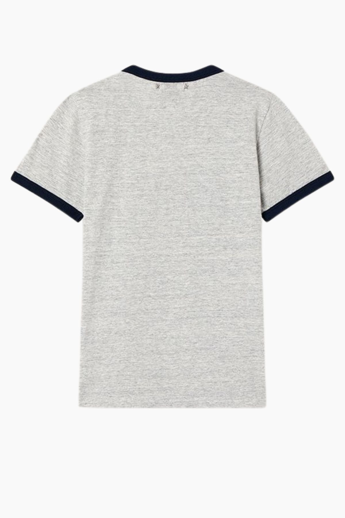 Golden Goose Slim Long Ringer T-Shirt - Grey Melange/ Navy