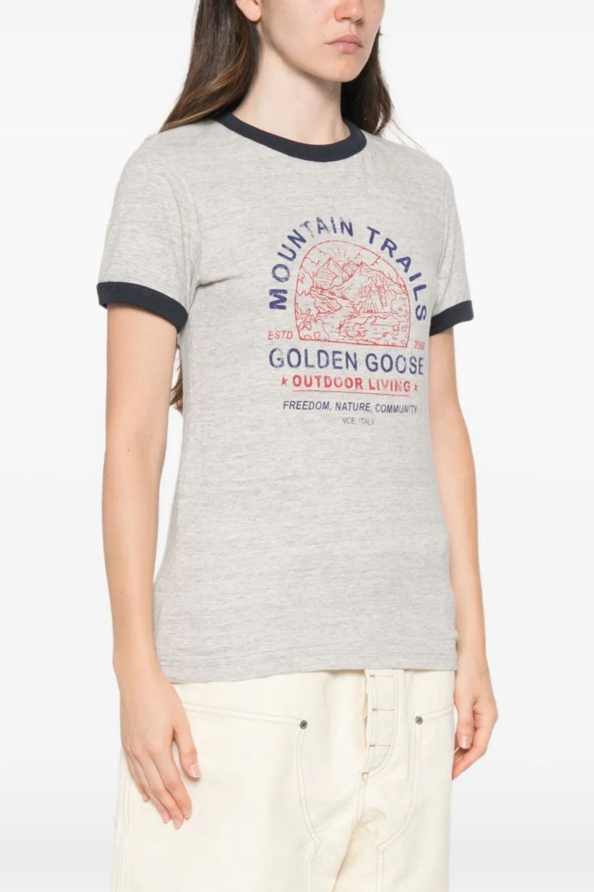 Golden Goose Ringer T-Shirt - Grey Melange