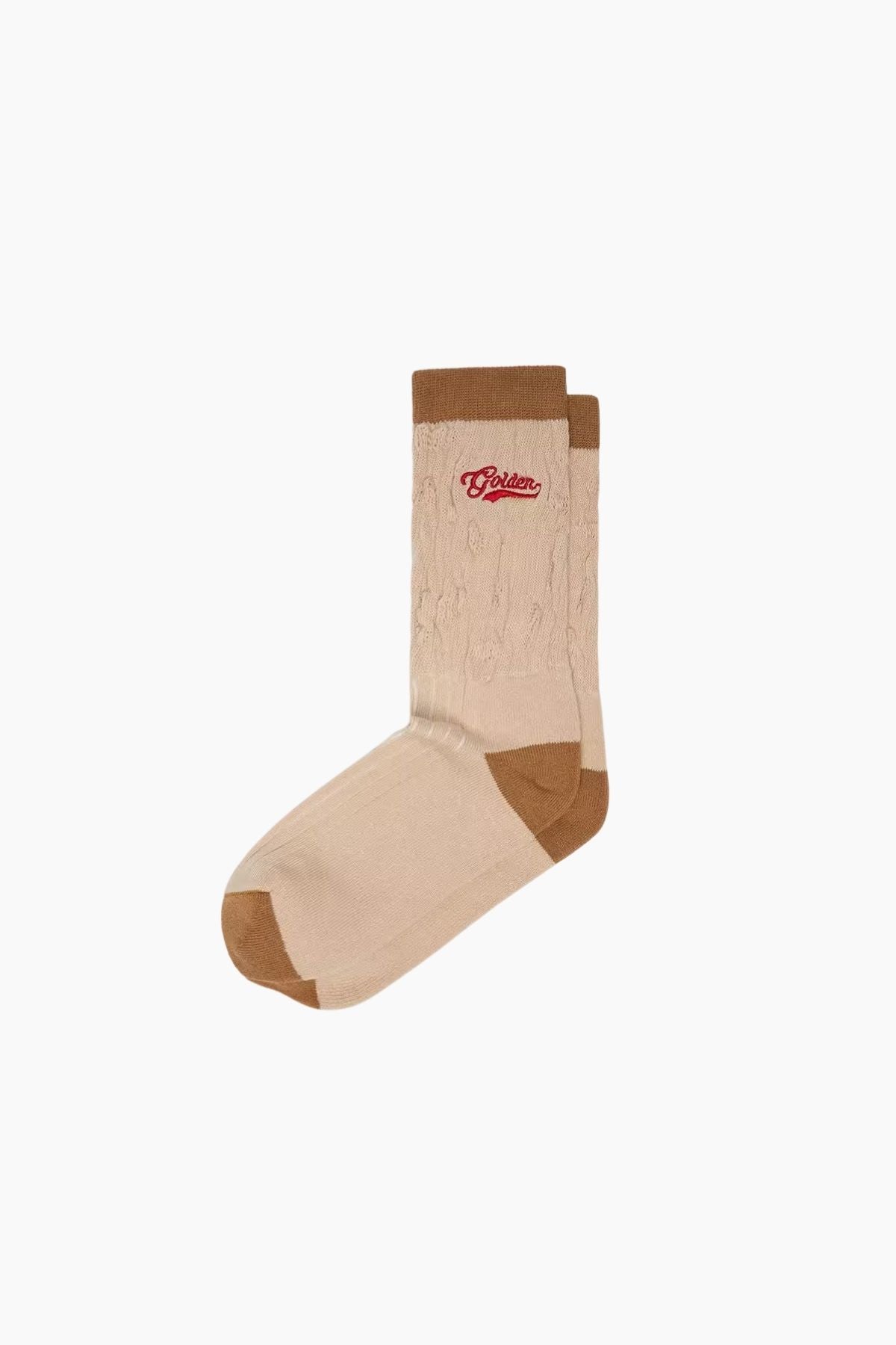 Golden Goose Socks Rib Bi Colour - Beige/ Mocha Mousse