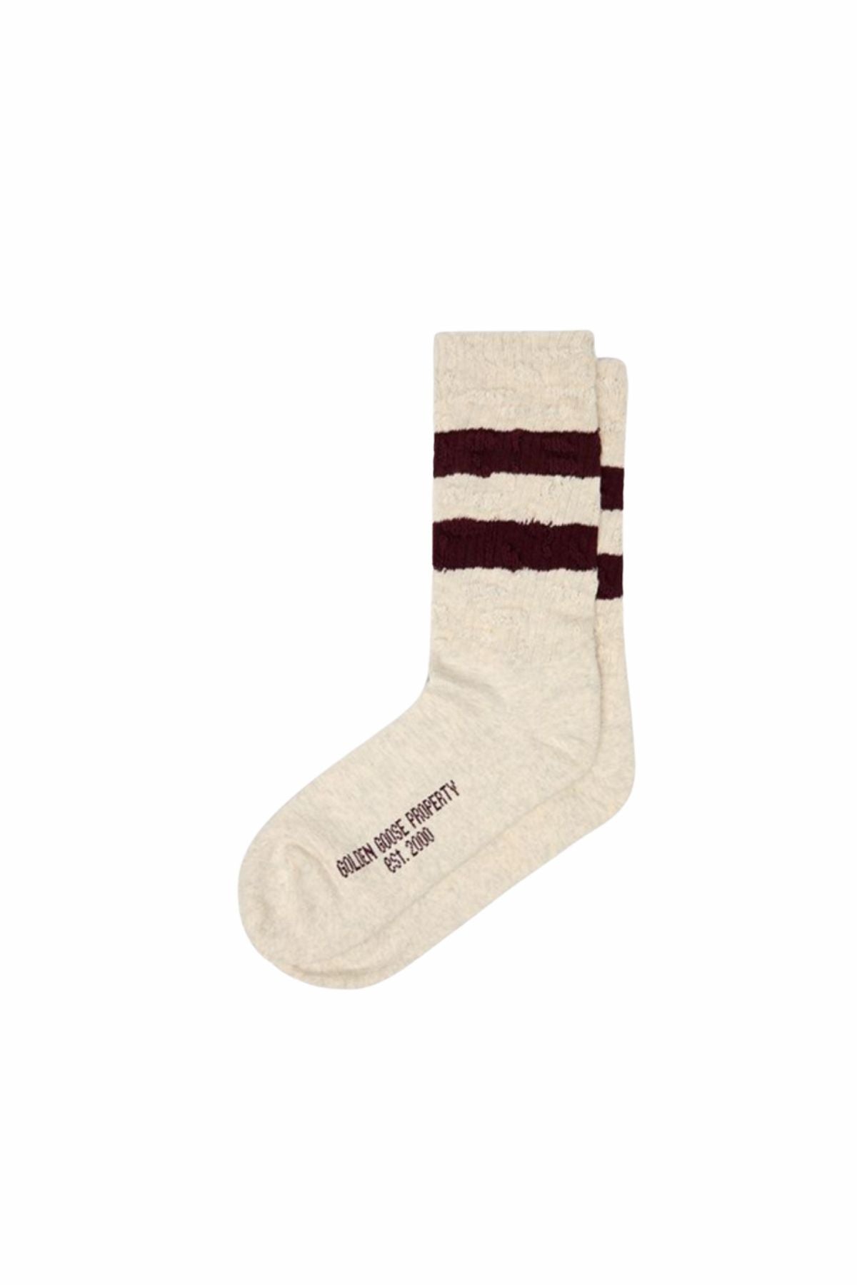 Golden Goose Stripe High Rib Socks - Light Grey Mel/ Port Royal
