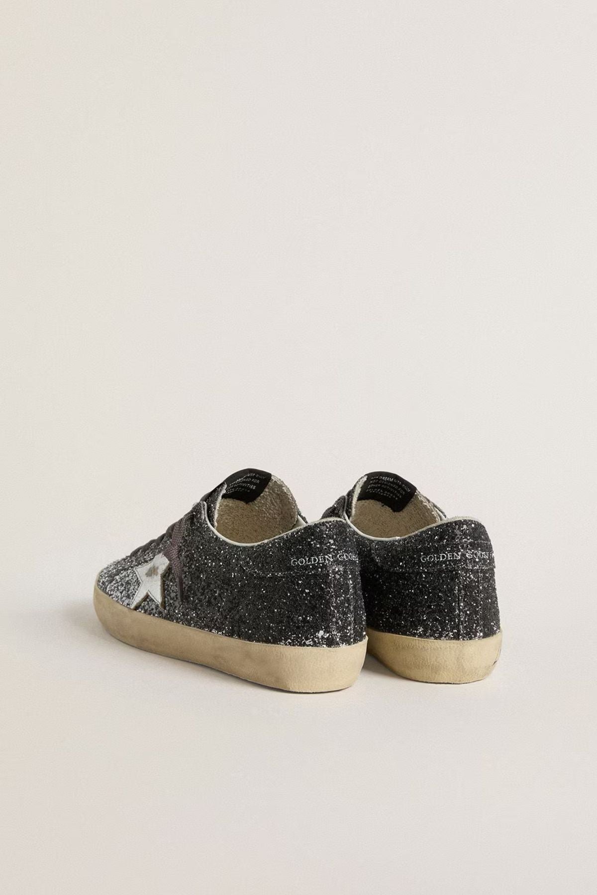Golden Goose Super Star Classic with Glitter - Silver/ Black