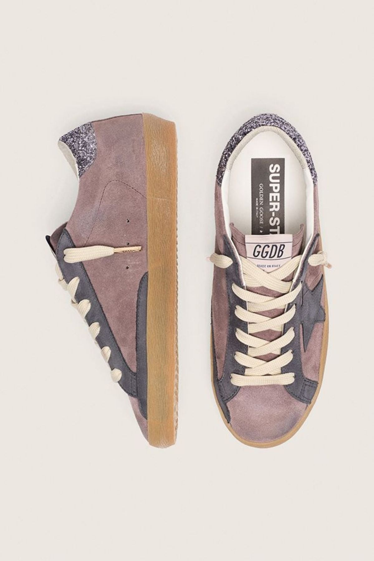 Golden Goose Super Star Suede Upper Nabuk Star - Lavander Grey/ Dark Grey/ Light Grey