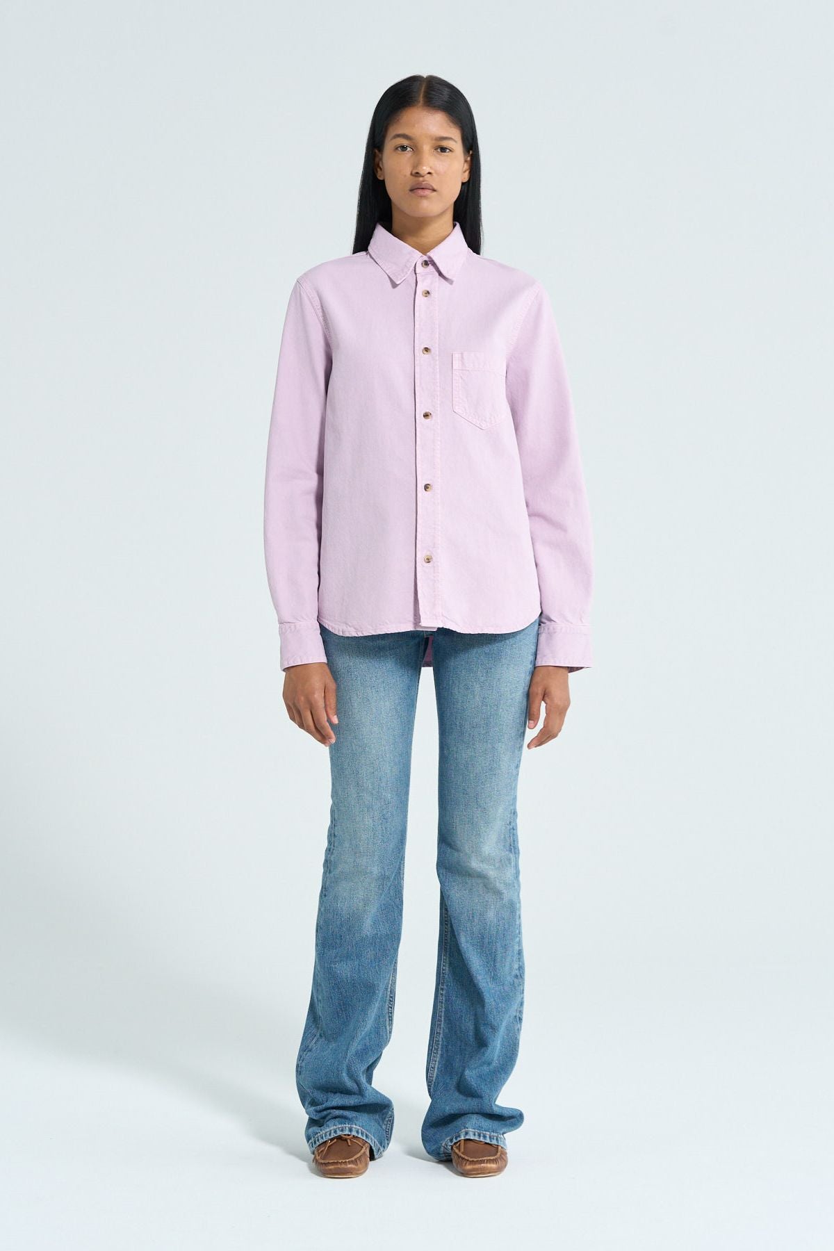 Tシャツ・カットソー HAIKURE WANDA MEDITERRANEAN BLUE (HEW06083DF127L0875 L0875) Haikure Wanda Shirt - Mediterranean Blue – GRACE Melbourne