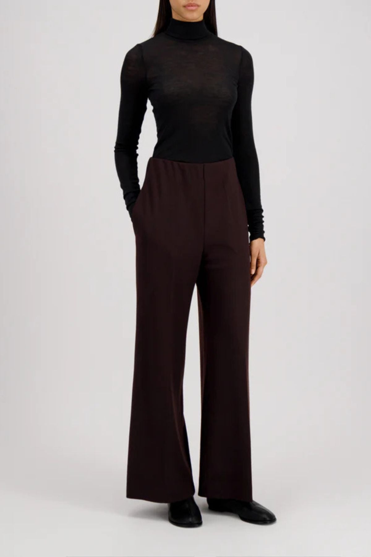 Harris Wharf Women Flared Trousers - Bordeaux
