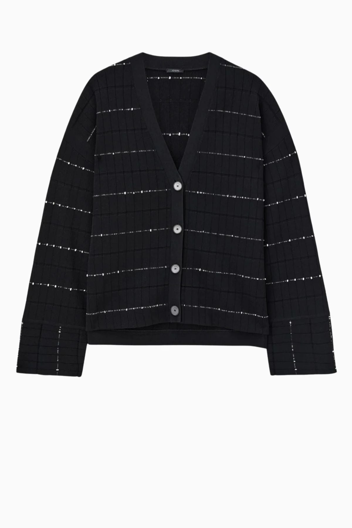 Joseph Fragmented Stripes Cardigan - Black Ivory