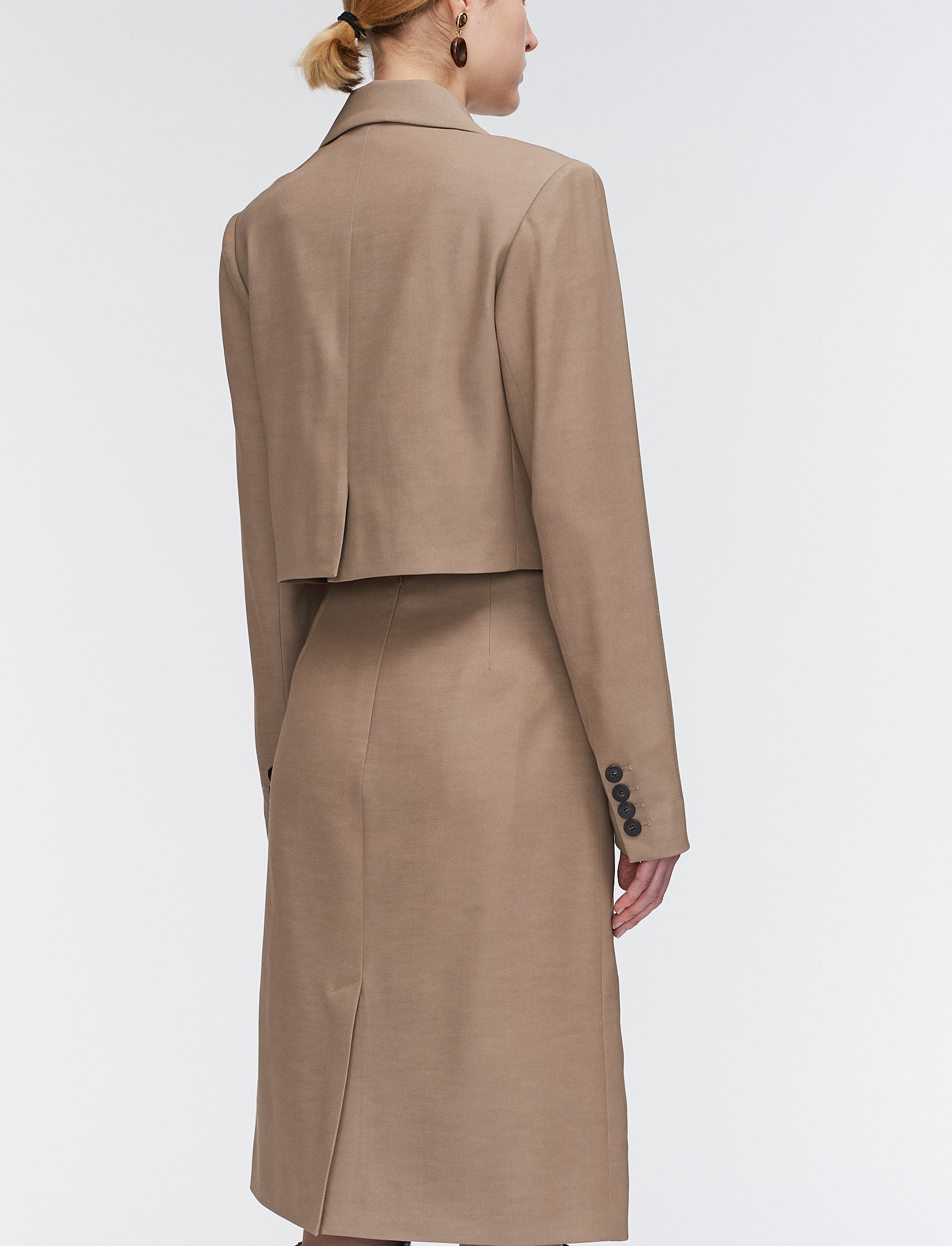 Joseph Sami Cady Twill Crop Blazer - Sable