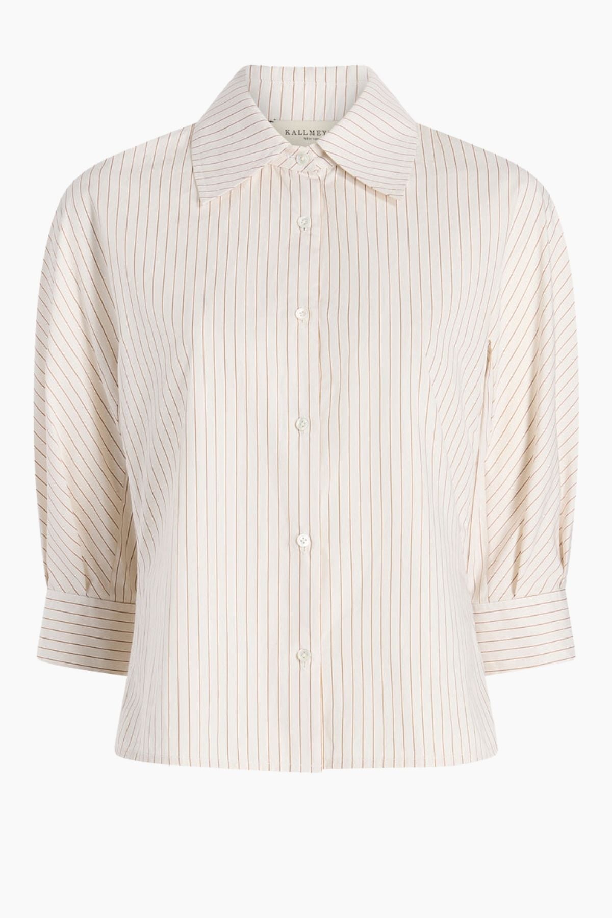 KALLMEYER Colette 3/4 Sleeve Shirt - Sepia Stripe