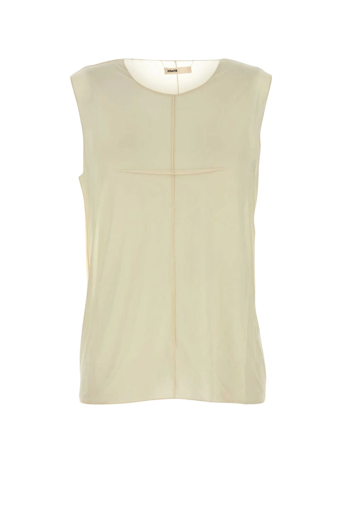 KHAITE Allo Sleeveless Top Sheer - Antique White
