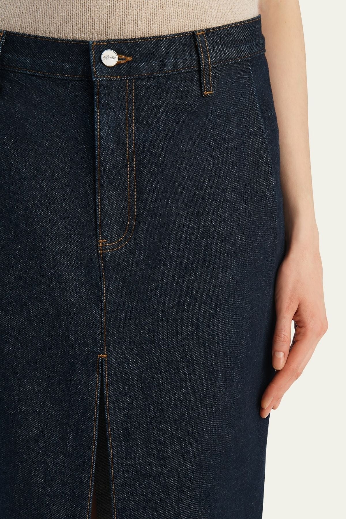 KHAITE Anden Denim Skirt - Benson