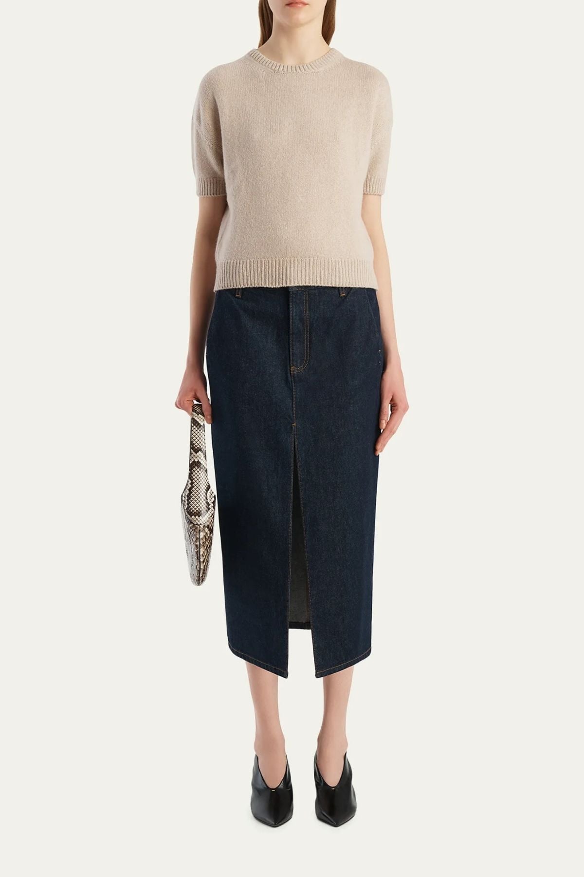 KHAITE Anden Denim Skirt - Benson