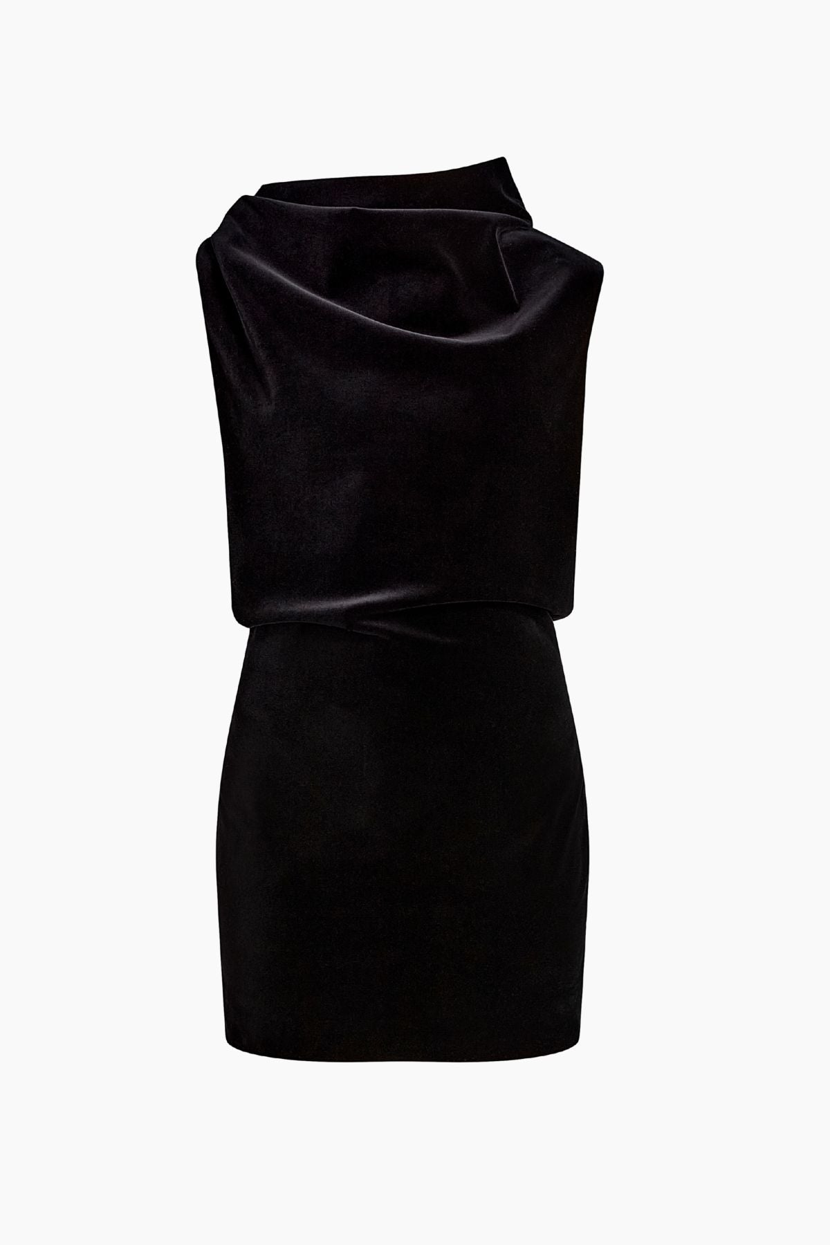 KHAITE Astor Velvet Mini Dress - Black