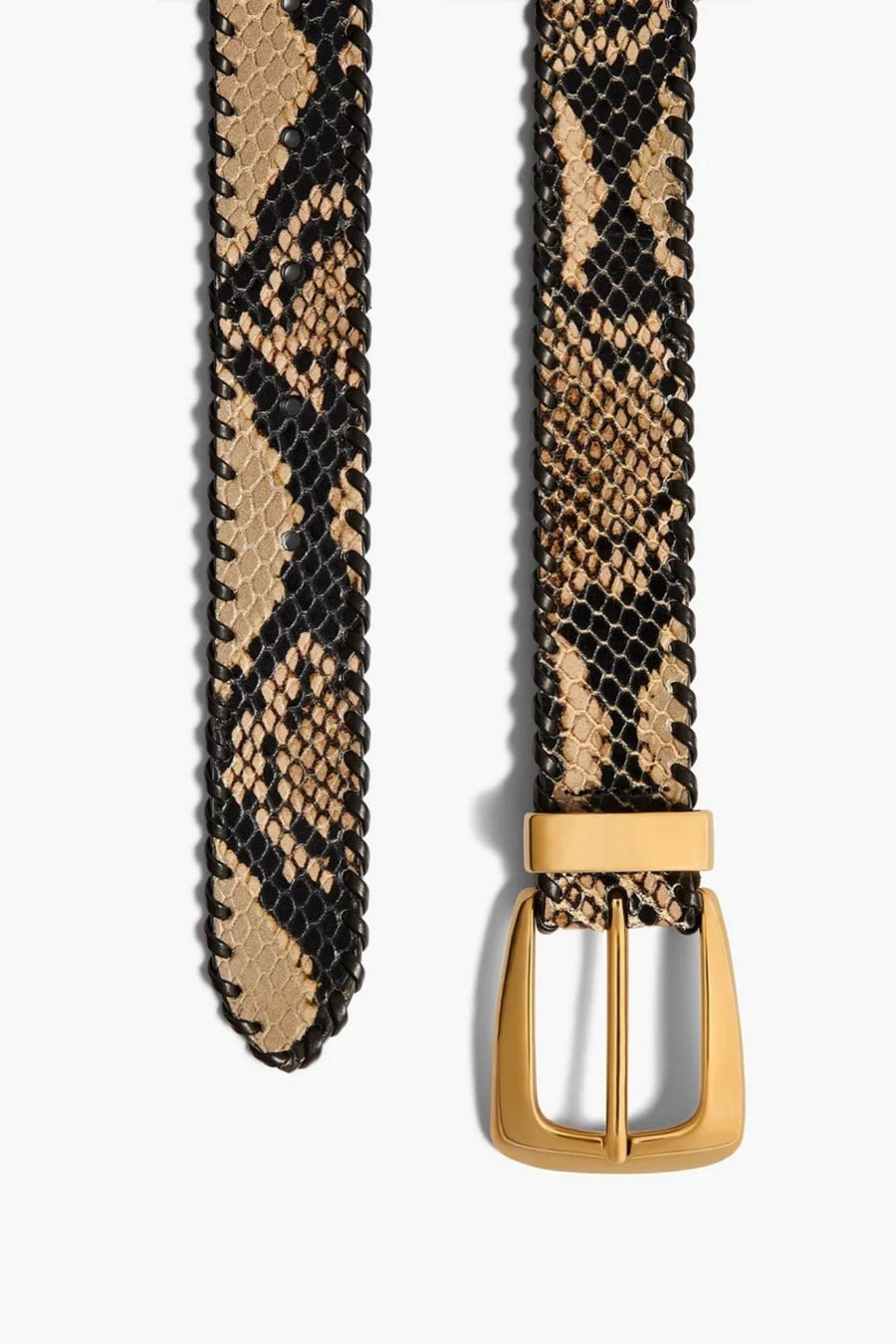 KHAITE Benny Belt Whipstitch Gold - Taupe