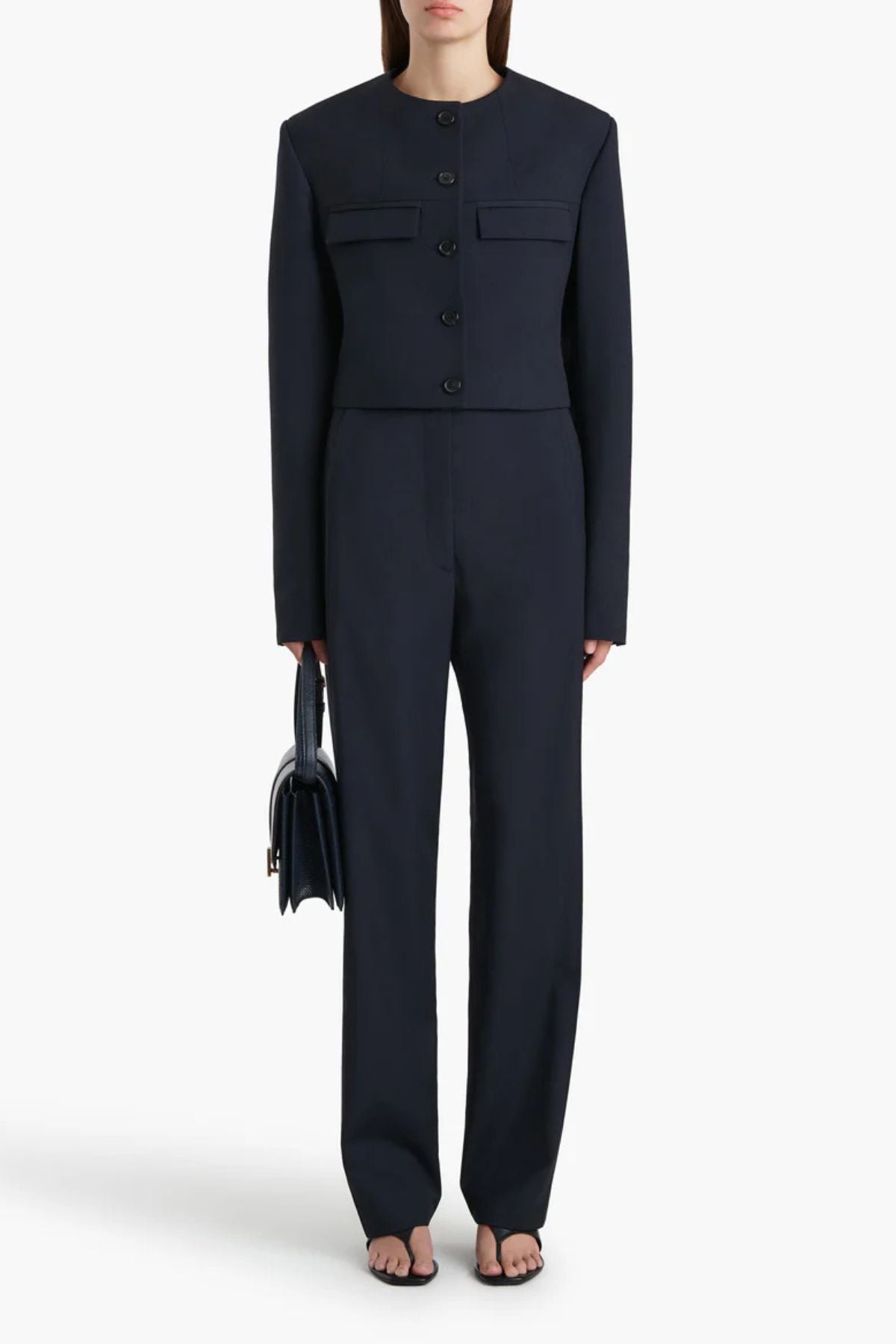 KHAITE Borden Pant - Dark Navy