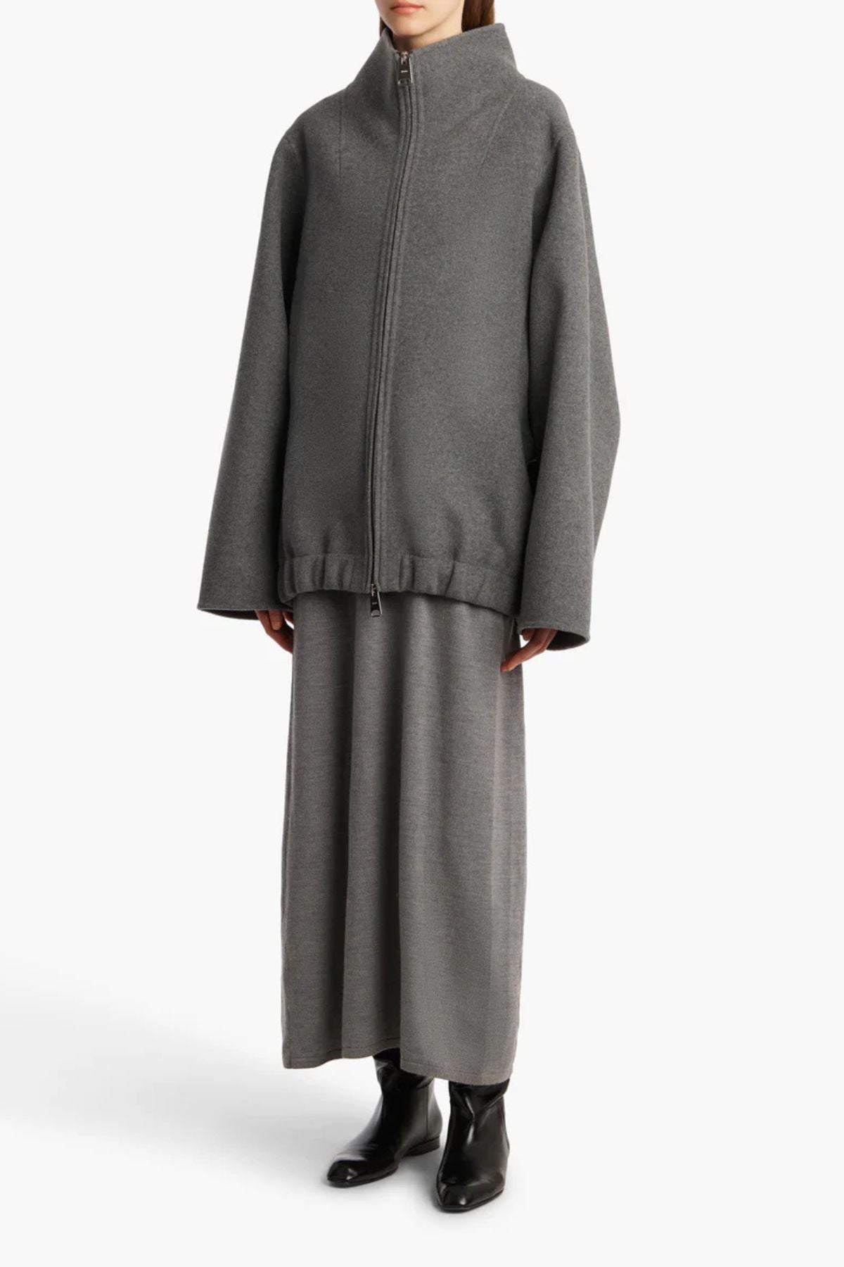 KHAITE Garret Jacket - Grey Melange