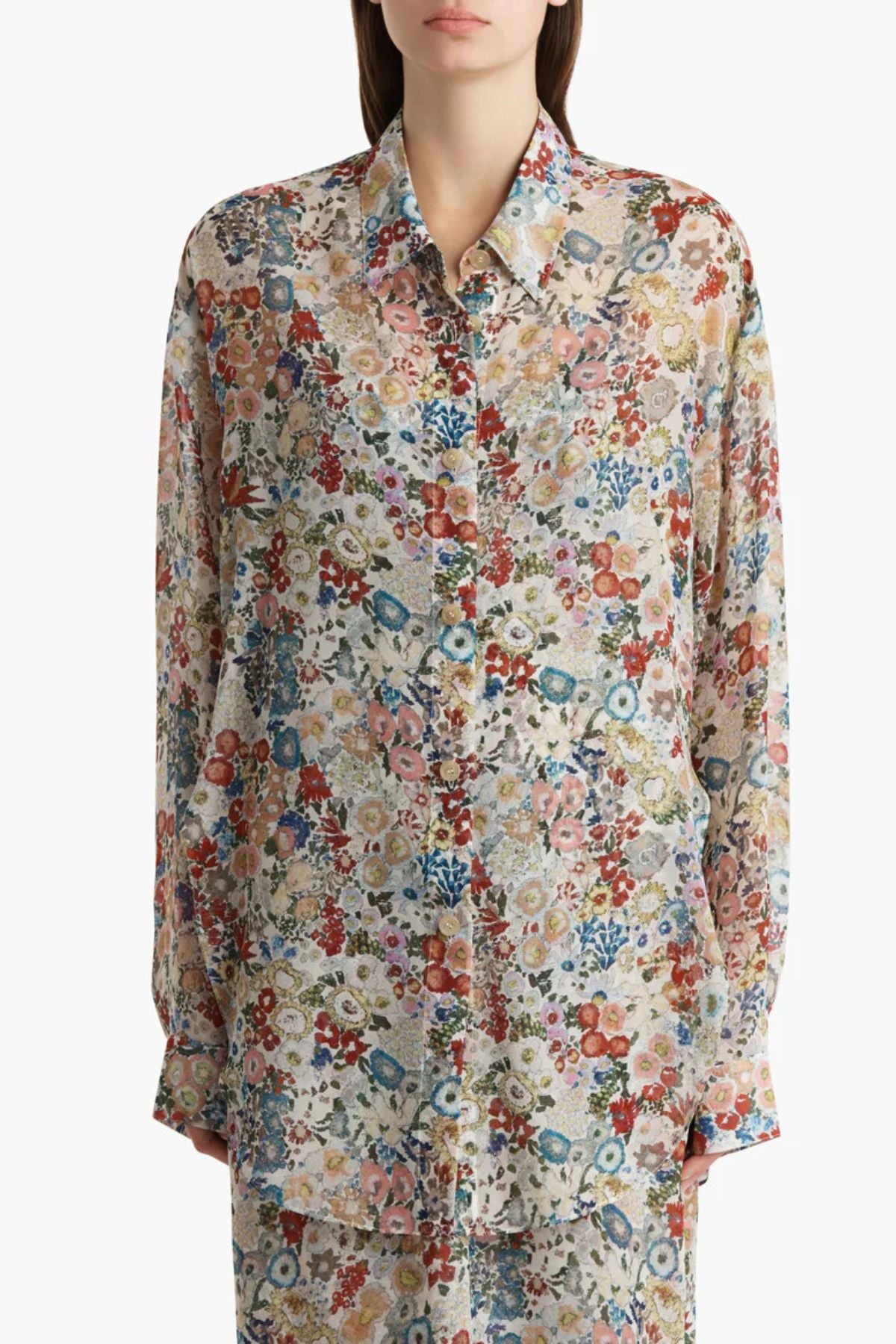 KHAITE Goya Shirt - Cream Multi