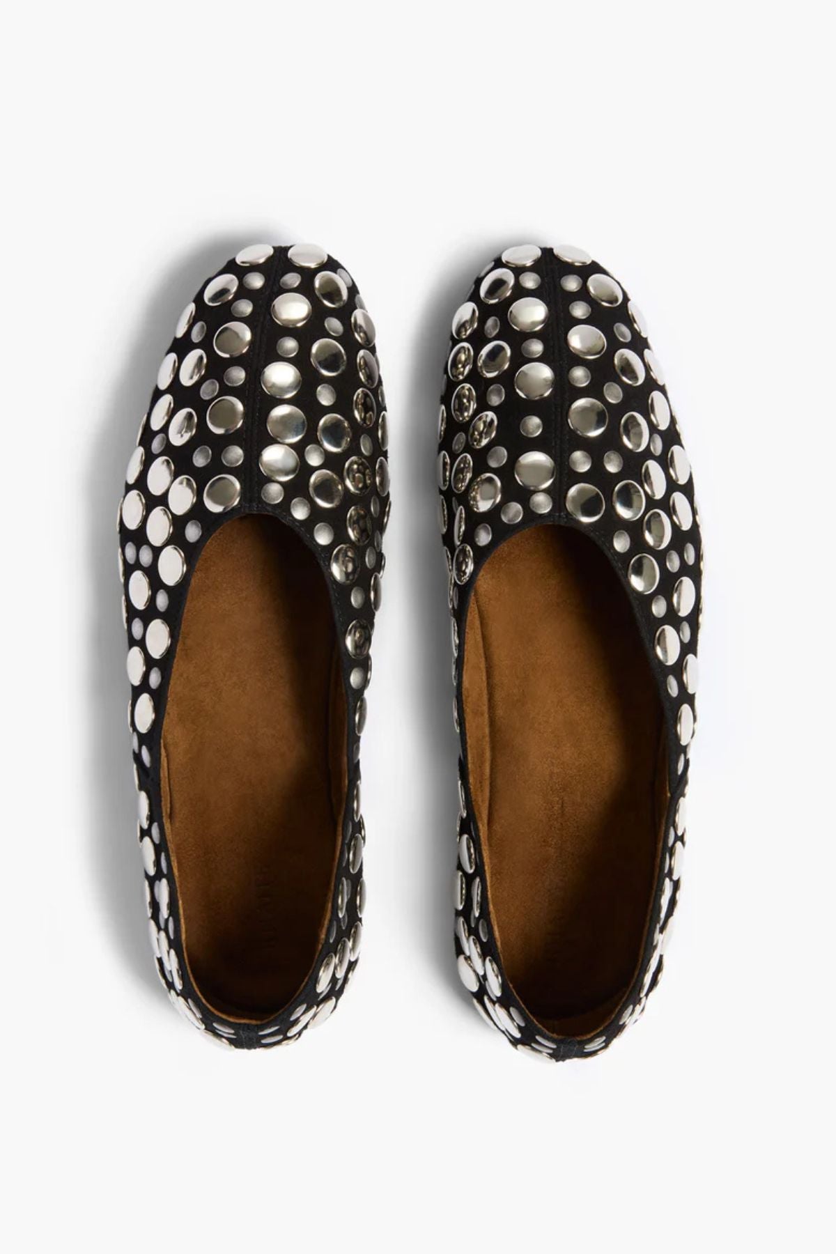 KHAITE Jane Flat with Studs - Black
