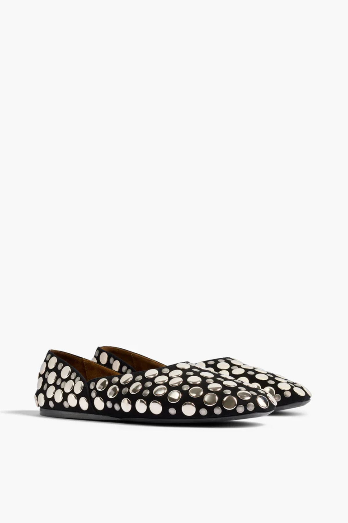 KHAITE Jane Flat with Studs - Black