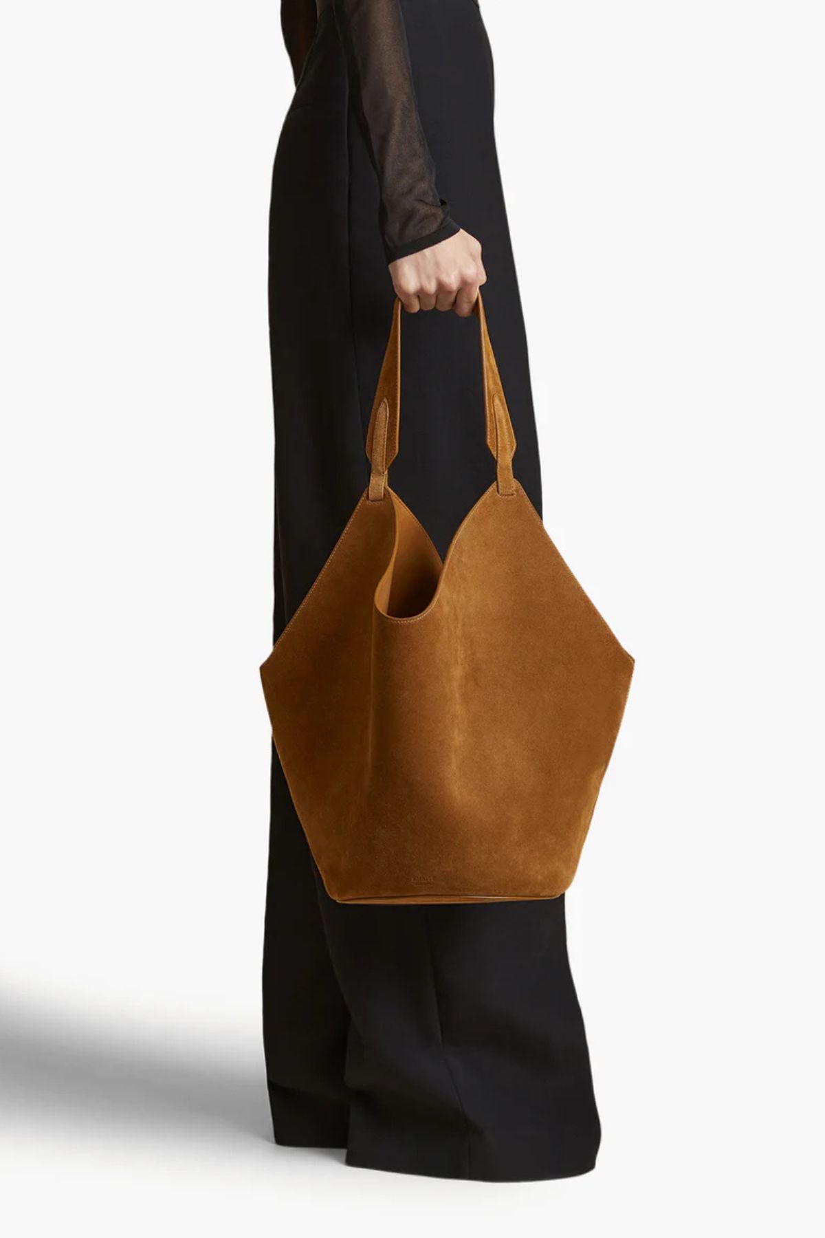 KHAITE Lotus Medium Suede Bag - Mud – GRACE Melbourne