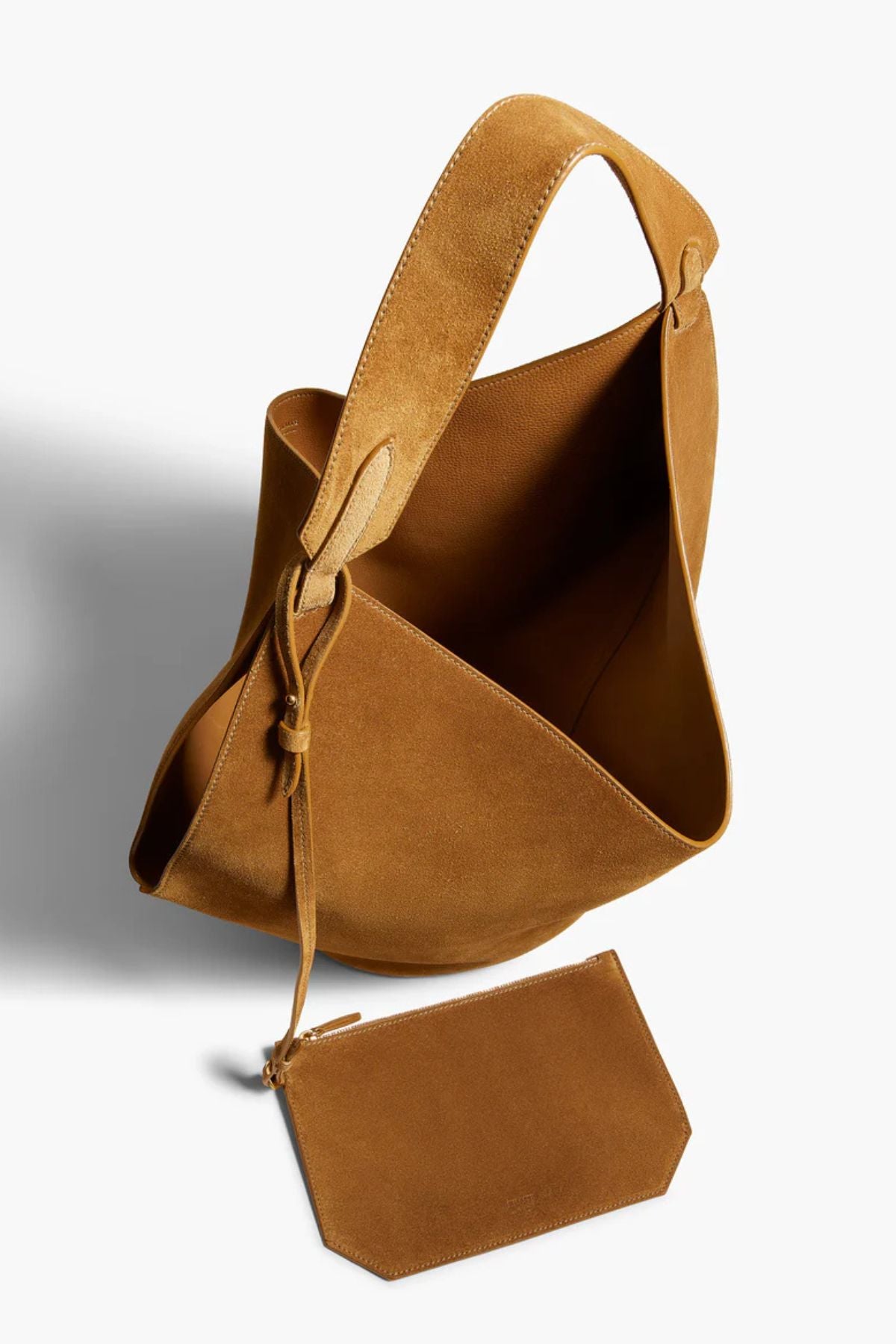 KHAITE Lotus Medium Suede Bag - Mud – GRACE Melbourne
