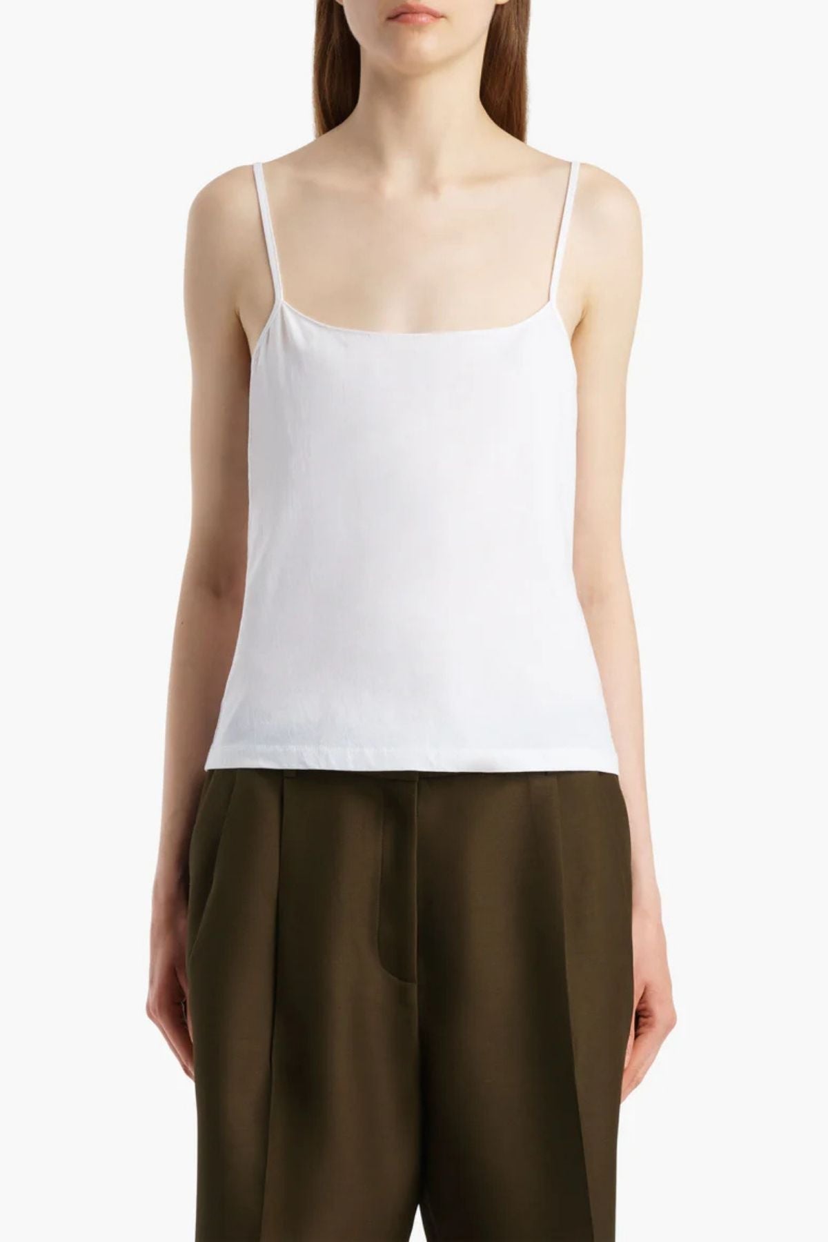 KHAITE Moss Cami - White