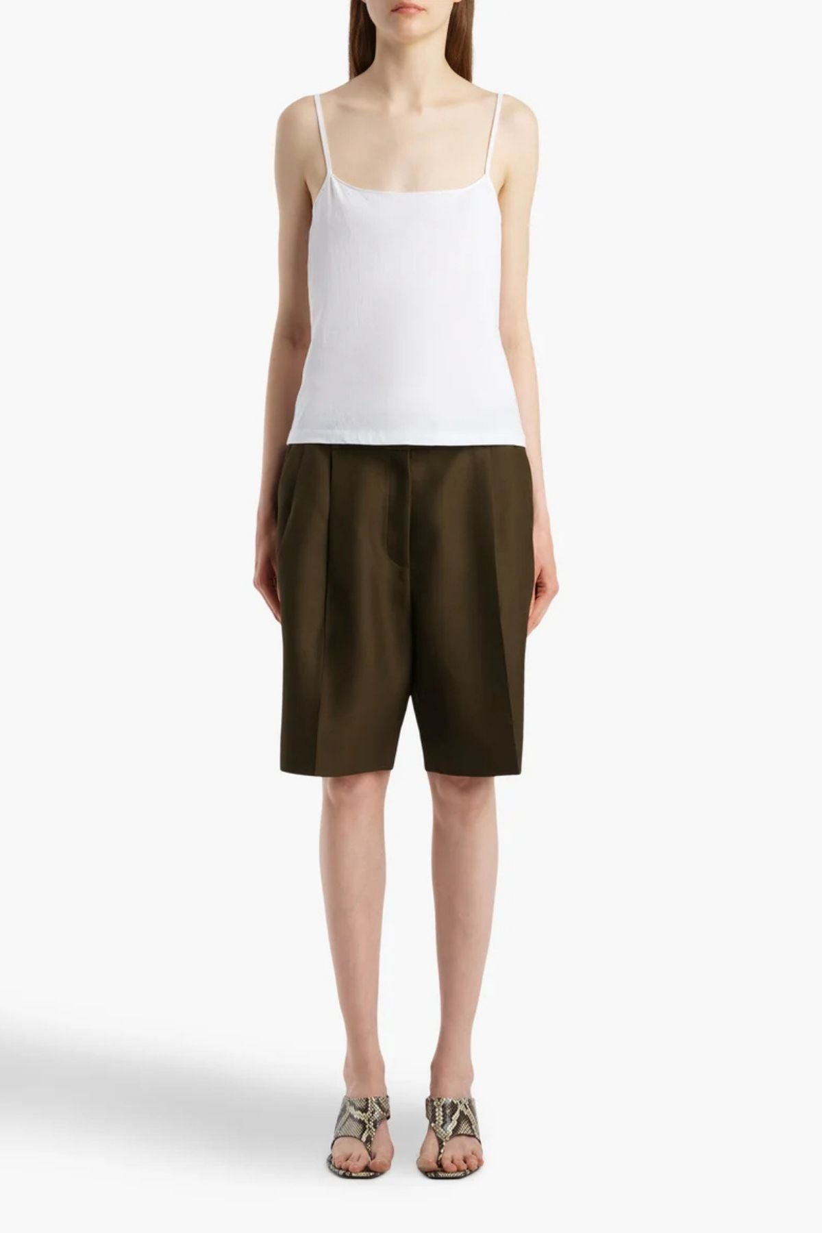 KHAITE Moss Cami - White