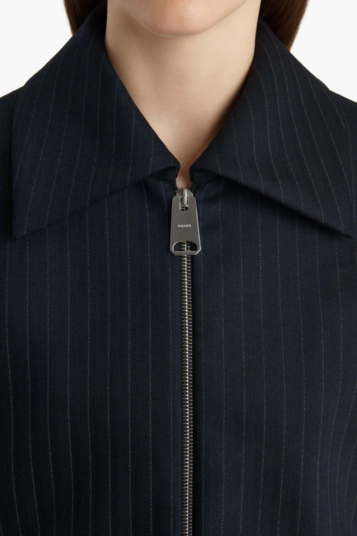 KHAITE Robin Top - Navy/ White