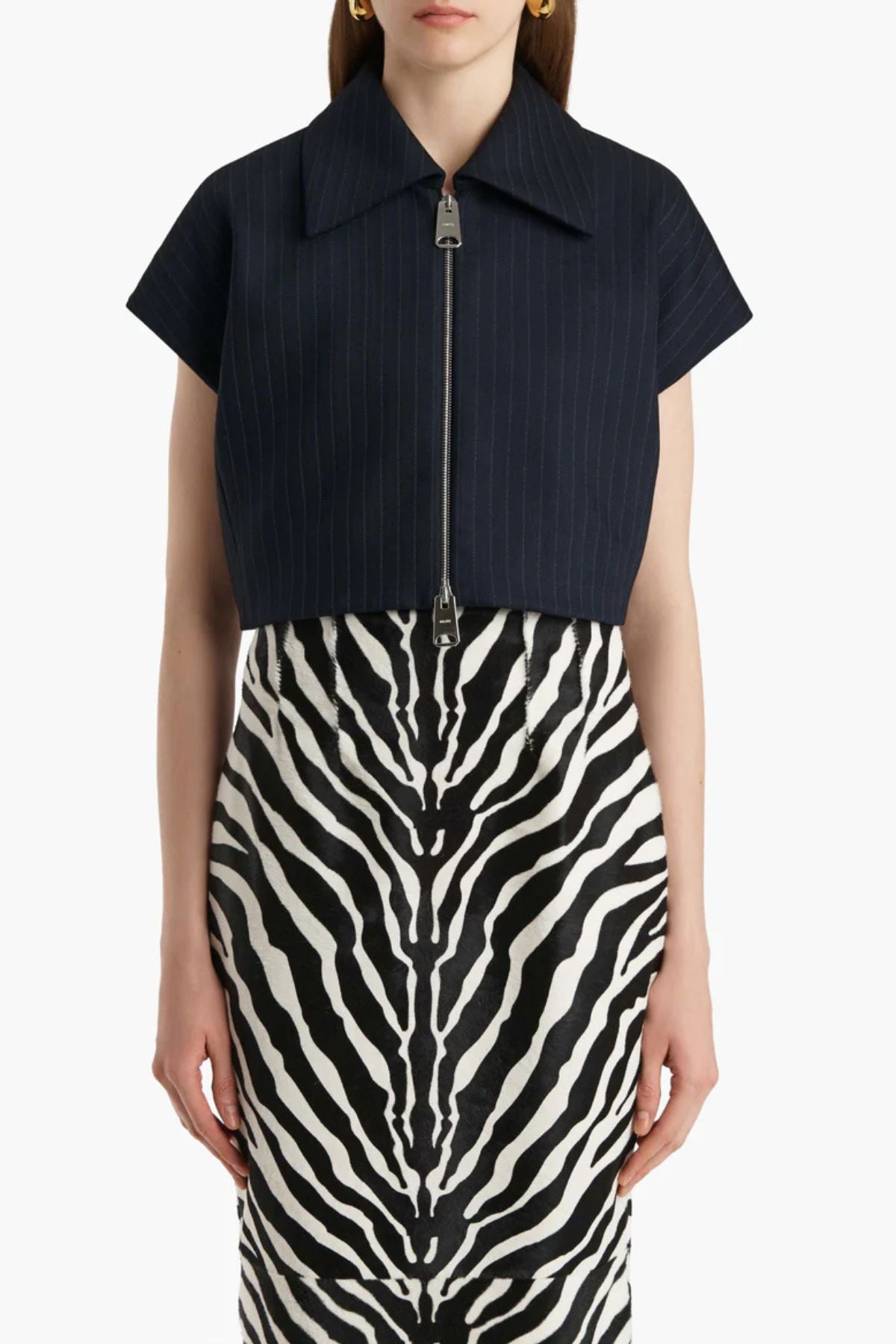 KHAITE Robin Top - Navy/ White