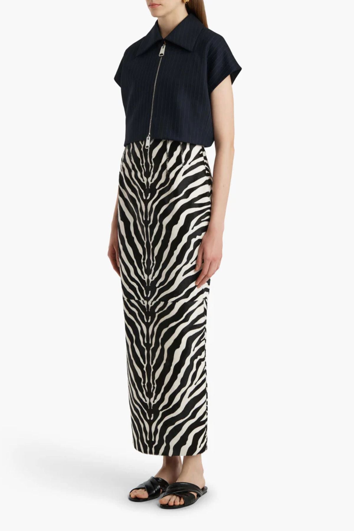 KHAITE Robin Top - Navy/ White