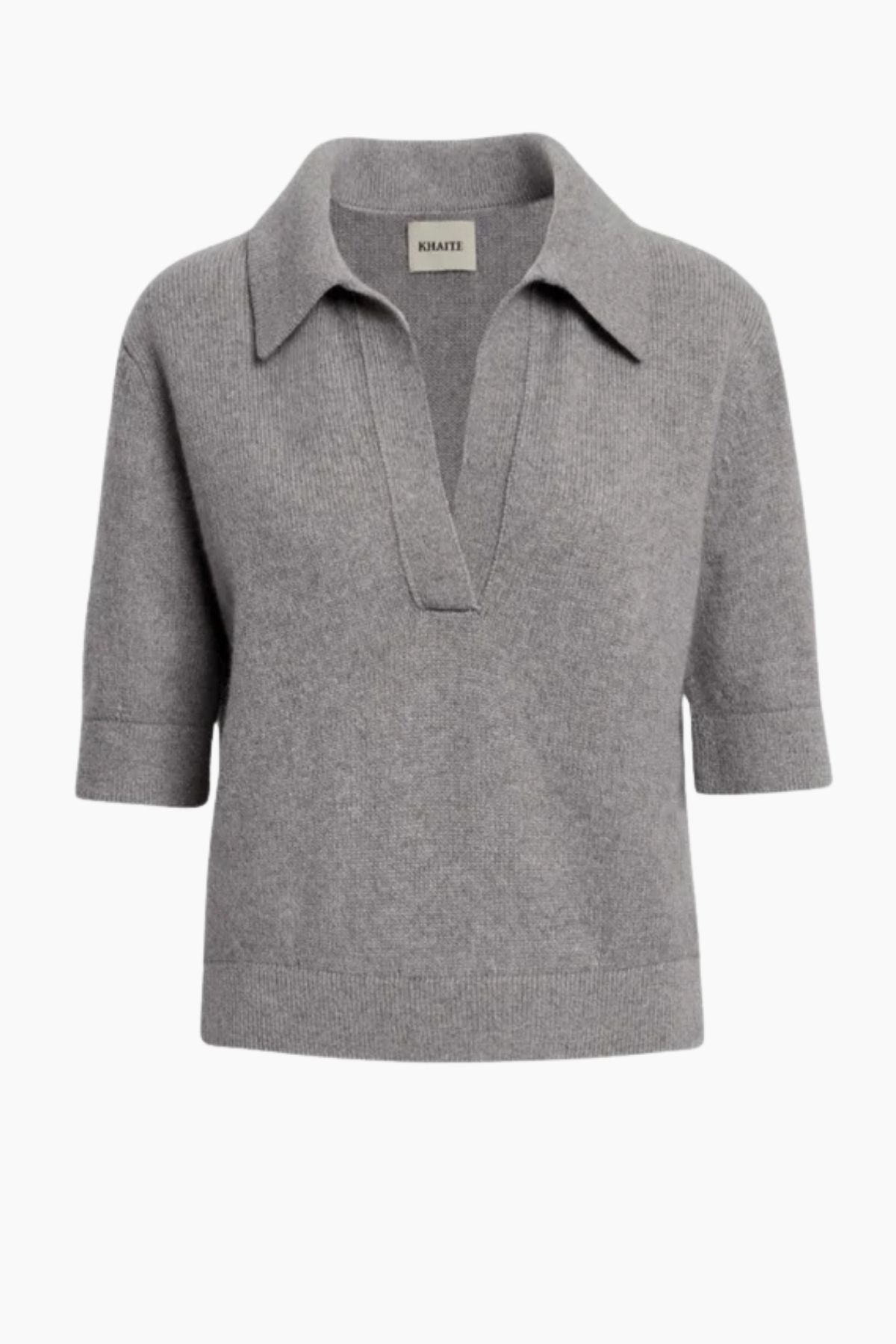 KHAITE Shrunken Jo Sweater - Warm Grey