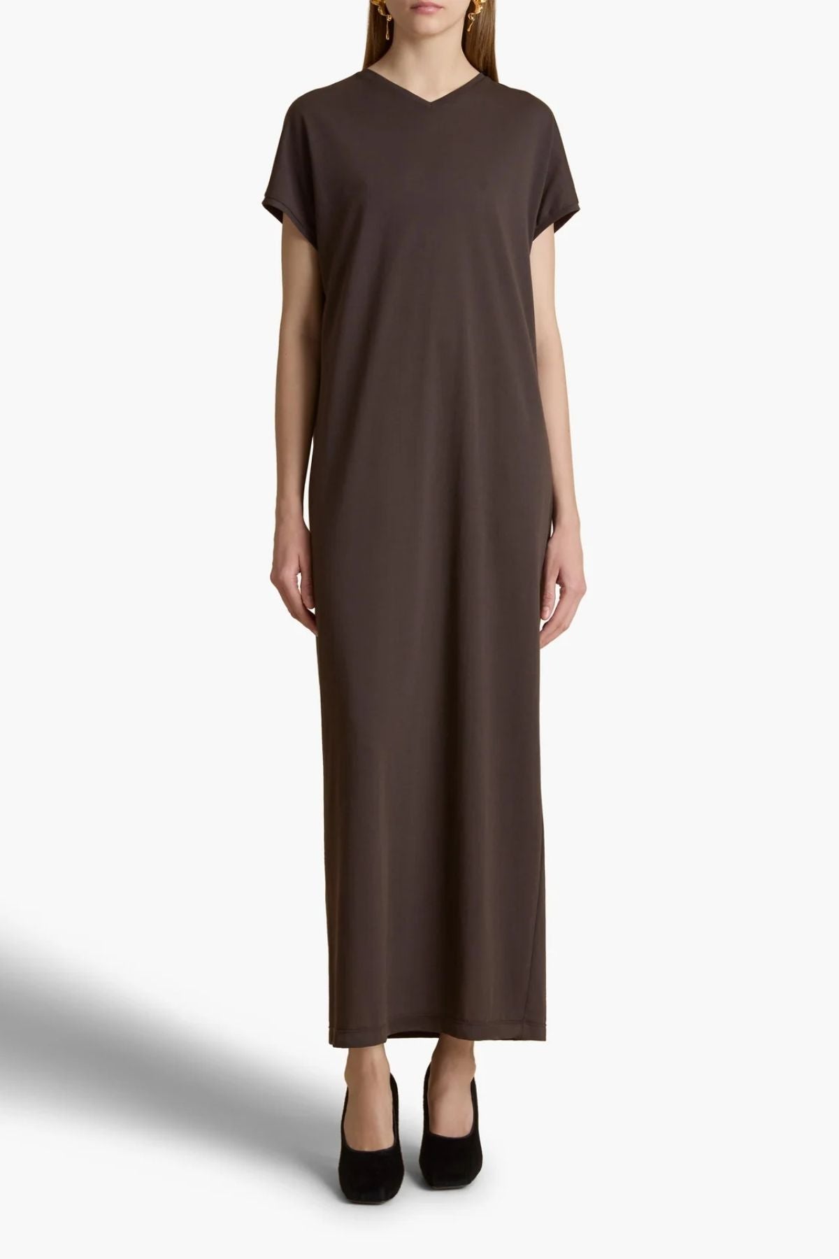 KHAITE Verda Dress - Dark Brown