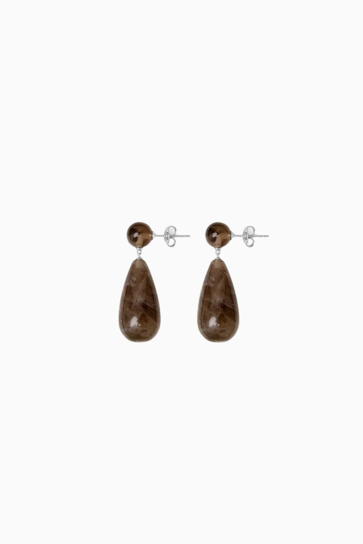LIÉ STUDIO The Lola Earrings - Smokey Quartz