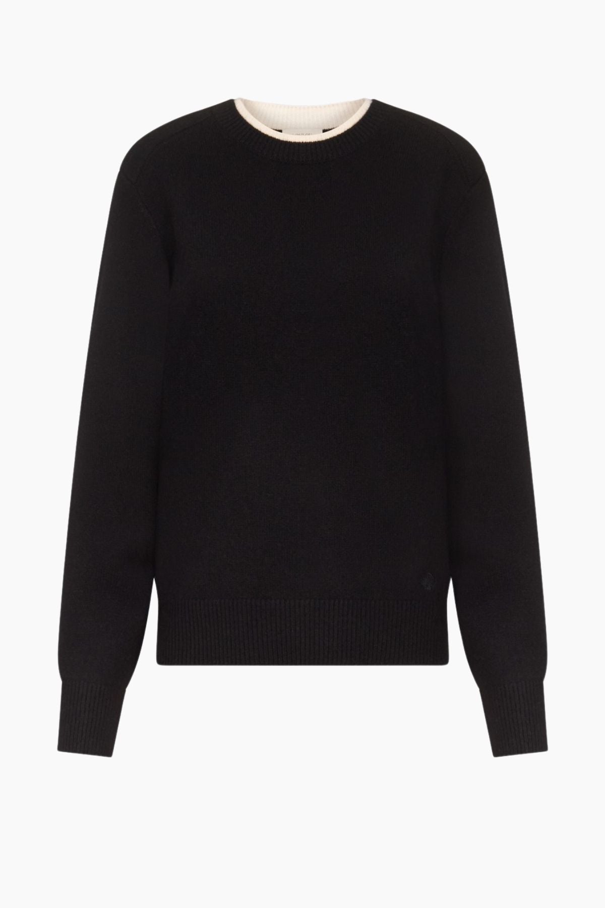 LOULOU DE SAISON Otis Bicolor Cashmere Sweater - Black/ Ivory