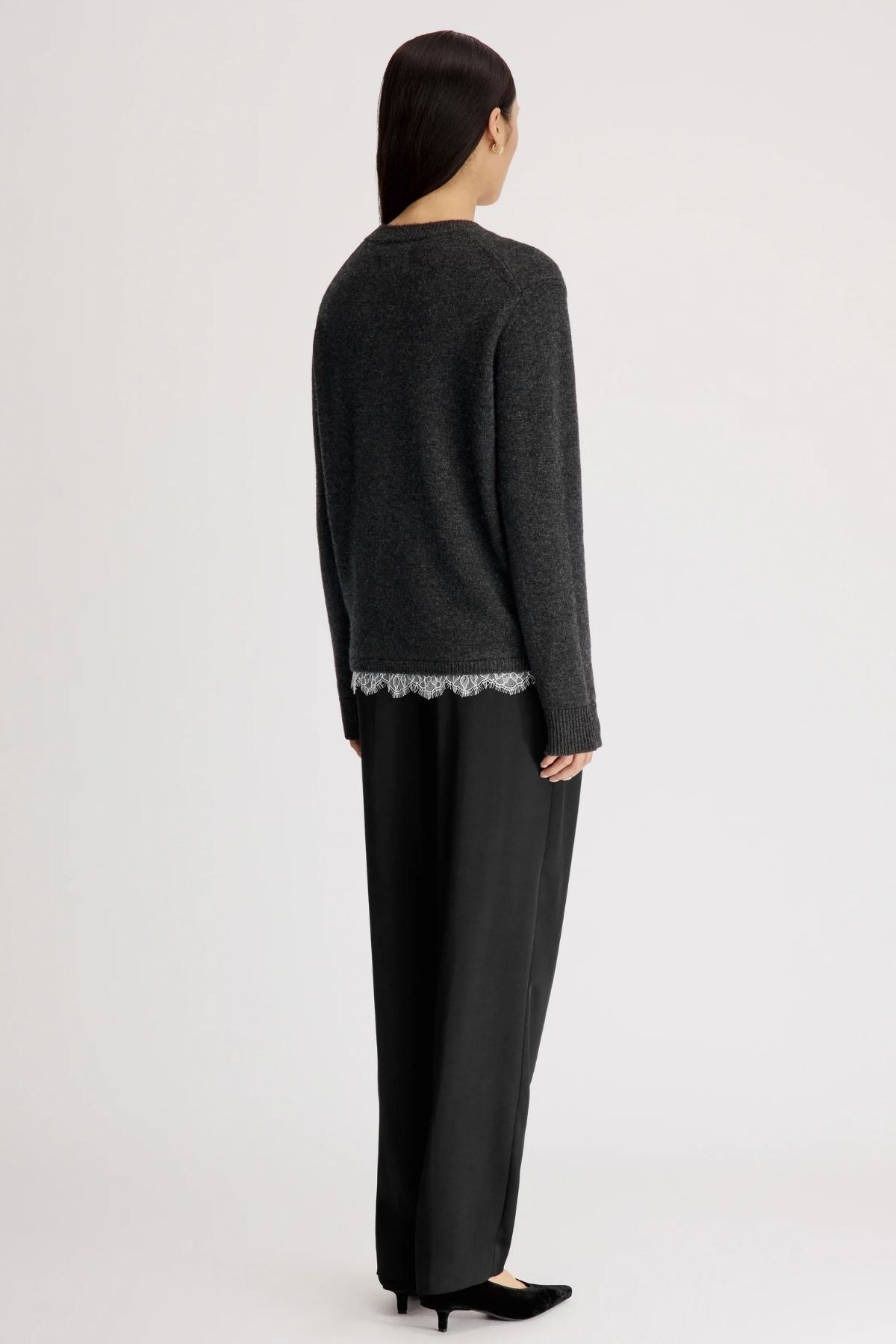 Loulou de Saison Arvo Sweater - Charcoal/ Ivory