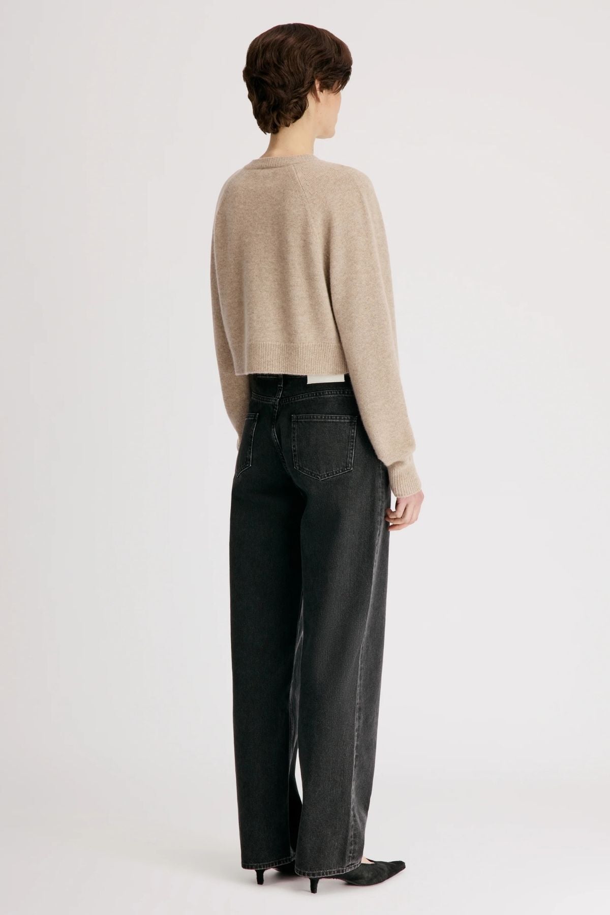 LOULOU DE SAISON Heike Cropped Cardigan - Coast Beige