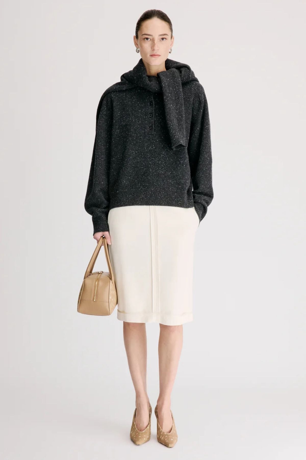 LOULOU DE SAISON Malo Oversized Sweater - Peppered Anthracite