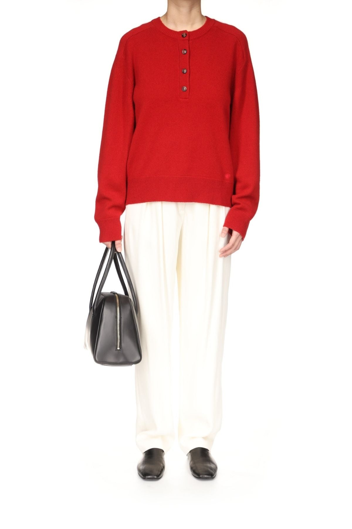 LOULOU DE SAISON Malo Oversized Sweater - Red Melange