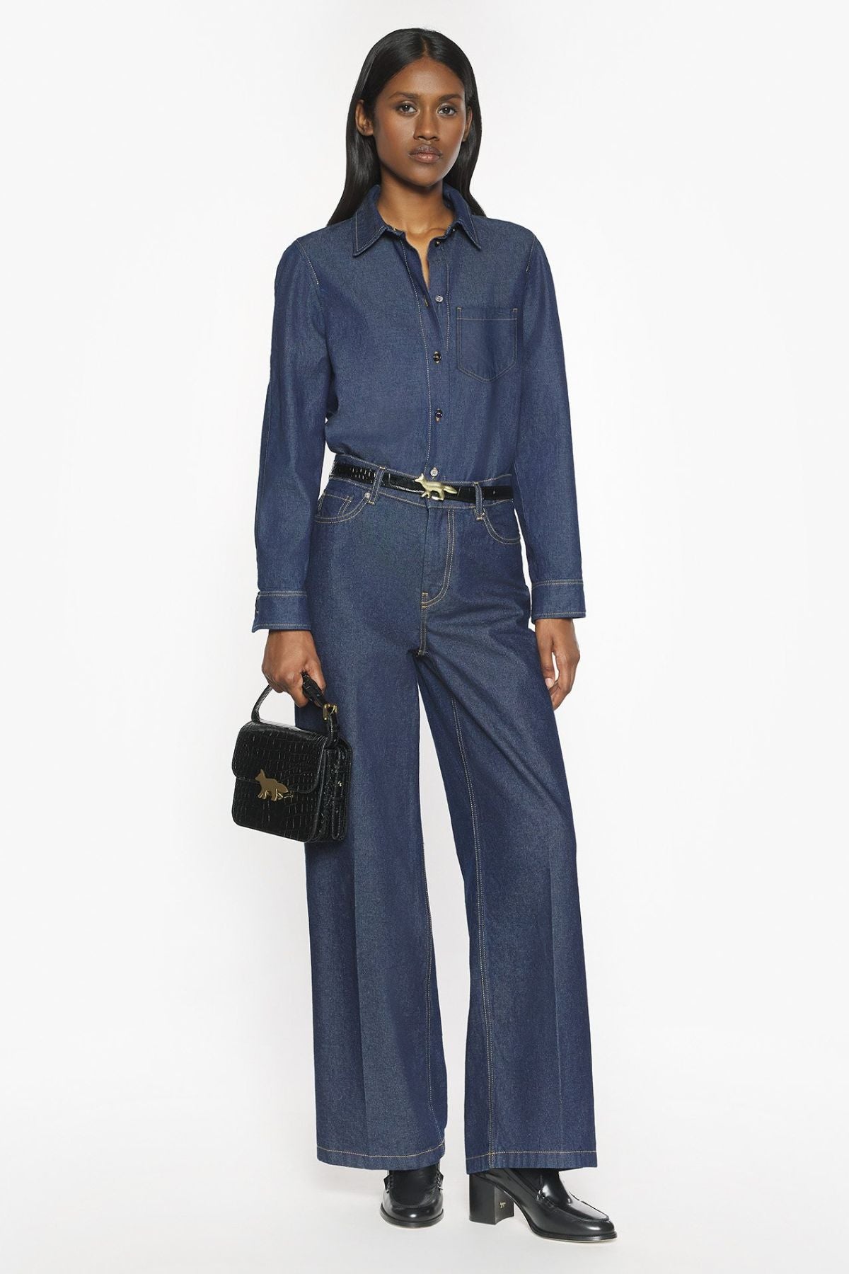 Maison Kitsuné Designed Back Shirt - Indigo