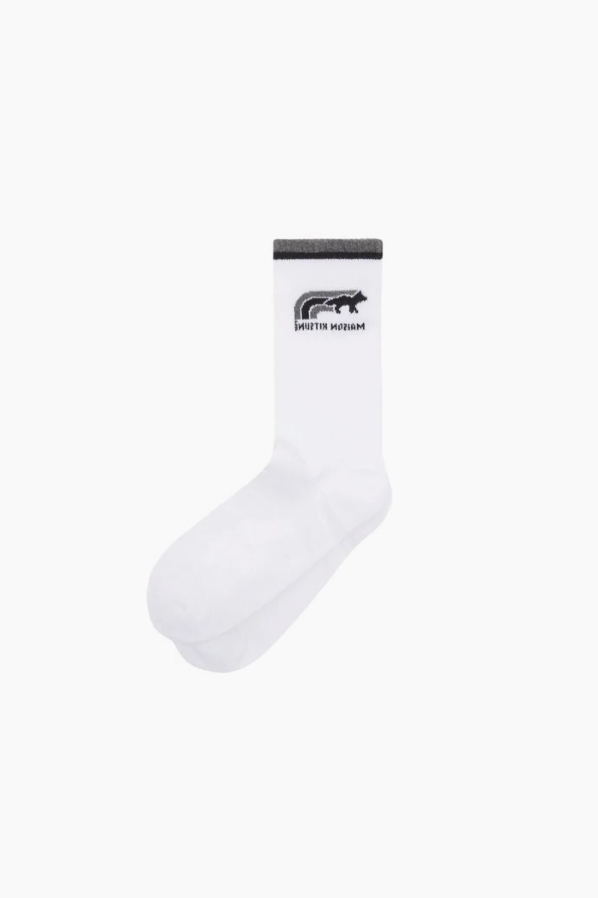 Maison Kitsuné Flash Fox Sporty Socks - Gunmetal Grey